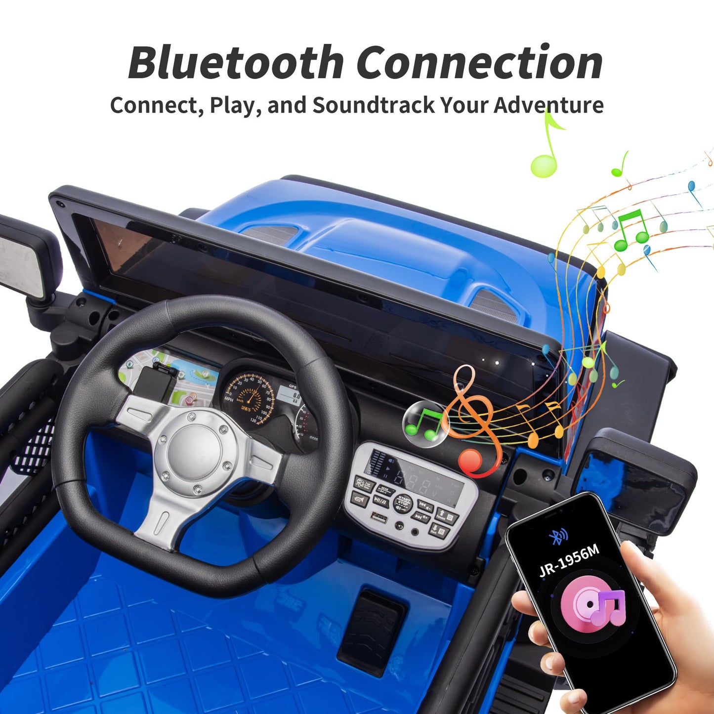 Hikiddo 24V Kids Ride on Car, Kids Electric Vehicles Car Ride on Toy Truck for Toddlers 3-5 w/Remote Control, 400W Motor - Blue