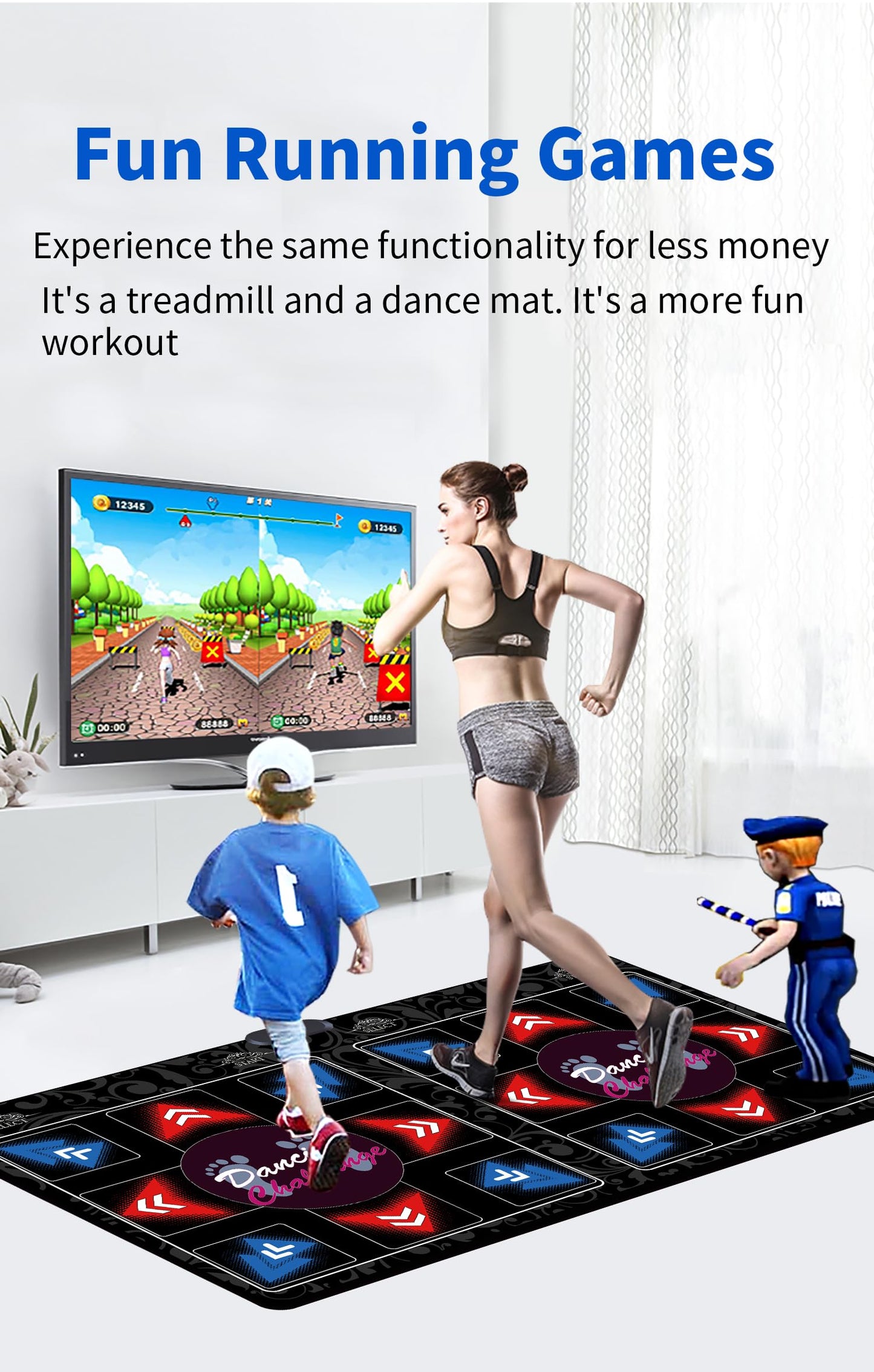 WuZhuangYuan HDMI Musical Electronic Dance mat with a Camera,Including 1000 Games,81 Music Videos,a 64G Large Memory Card,650 Songs, for Single/Double Users, a Luxurious Gift for Girls and Boys