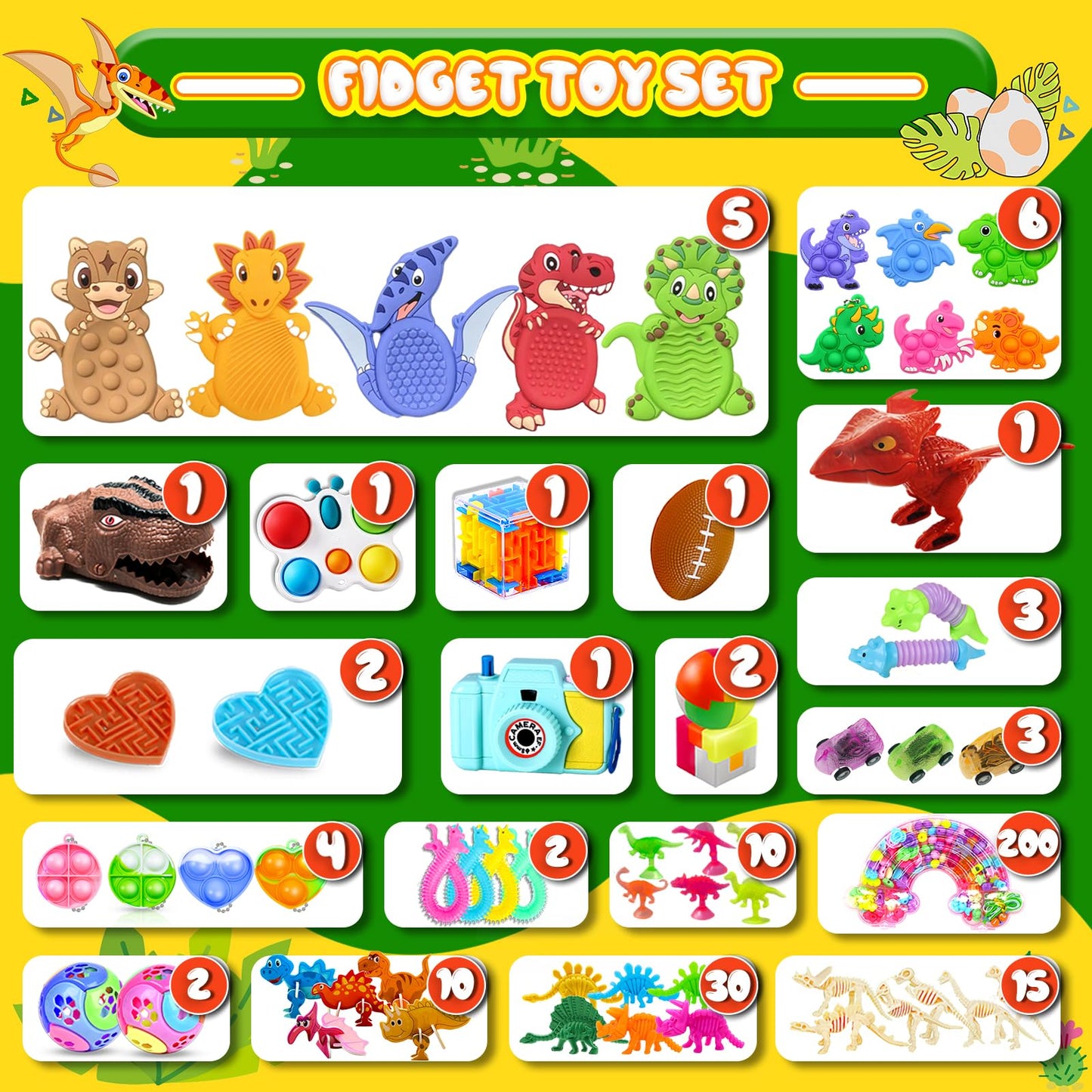 1000 PCS Party Favors for Kids, Dinosaur Sensory Fidget Toys Bulk, Treasure Chest for Kids Prizes, Easter Egg Fillers for Kid, Prize Box Toy for kid Classroom, Treasure Box Prizes, Pinata Stuffers
