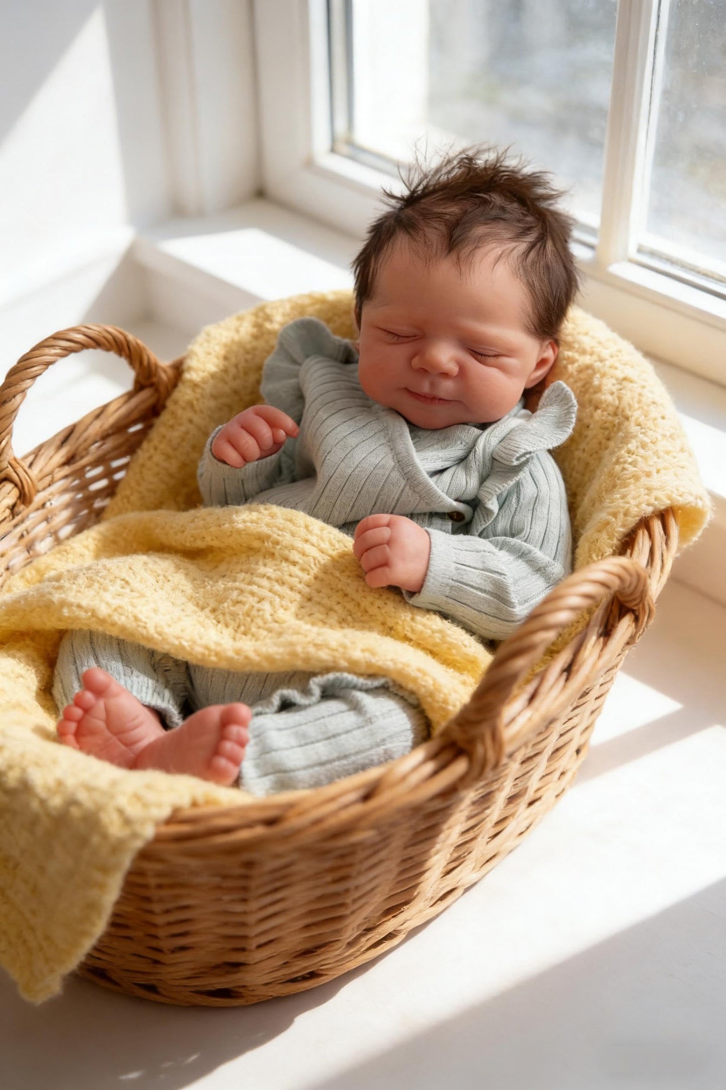Zero Pam Lifelike Reborn Baby Dolls Boy 18 Inch Realistic Newborn Girl Eyes Closed, Newborn Baby Doll with Soft Cloth Body Real Life Babies Dolls with Hair Silicone Toddler Doll for Kids