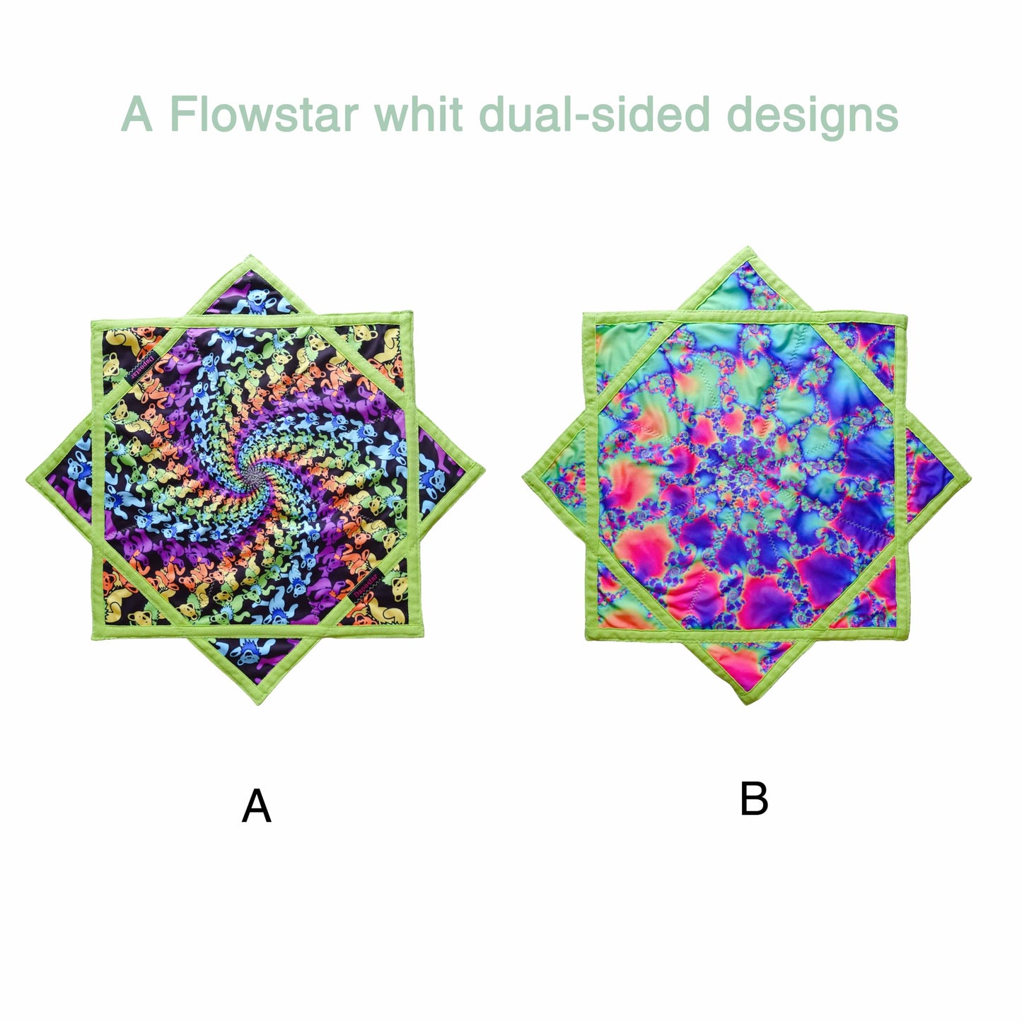 BVCY Flow Star UV Juggling&Skill Toy Flying Toy Beginners Easy to Rotate Spinning Cloth Double-Sided Printing (R07-style5)