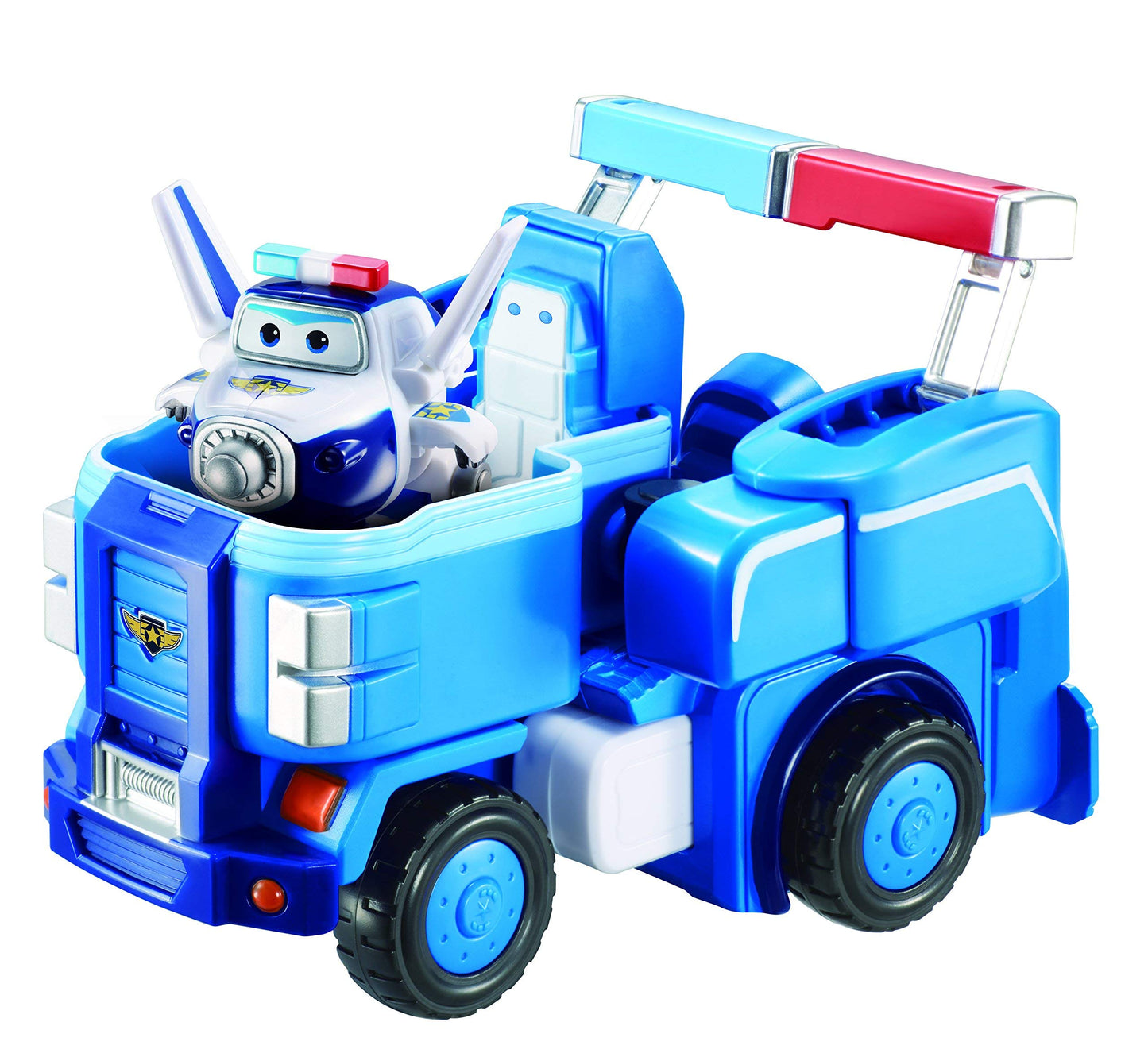 Super Wings 7" Paul's Police Cruiser with 2" Transform-a-Bot Paul Mini Figure, Transforming Airplane Toys Vehicle Set, Fun Preschool Toy Plane for 3 4 5 Year Old Boys and Girls, Birthday Gift