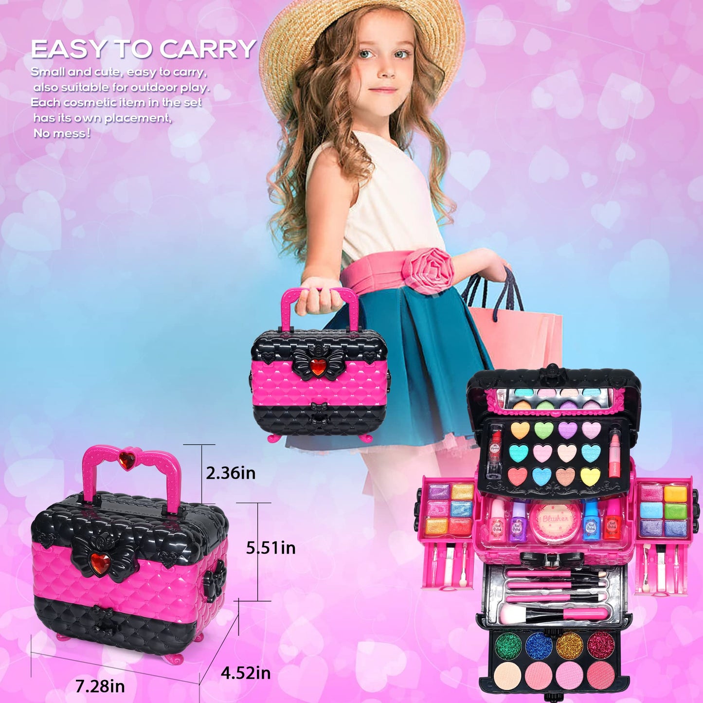 Kids Makeup Sets for Girls - Girls Makeup kit Age 4-6, Play Make Up Kit,Maquillaje para Niñas,Toys for Little Girl,Princess Toddler Kid Stuff Ages3-12 Year Old Girl Birthday Gifts