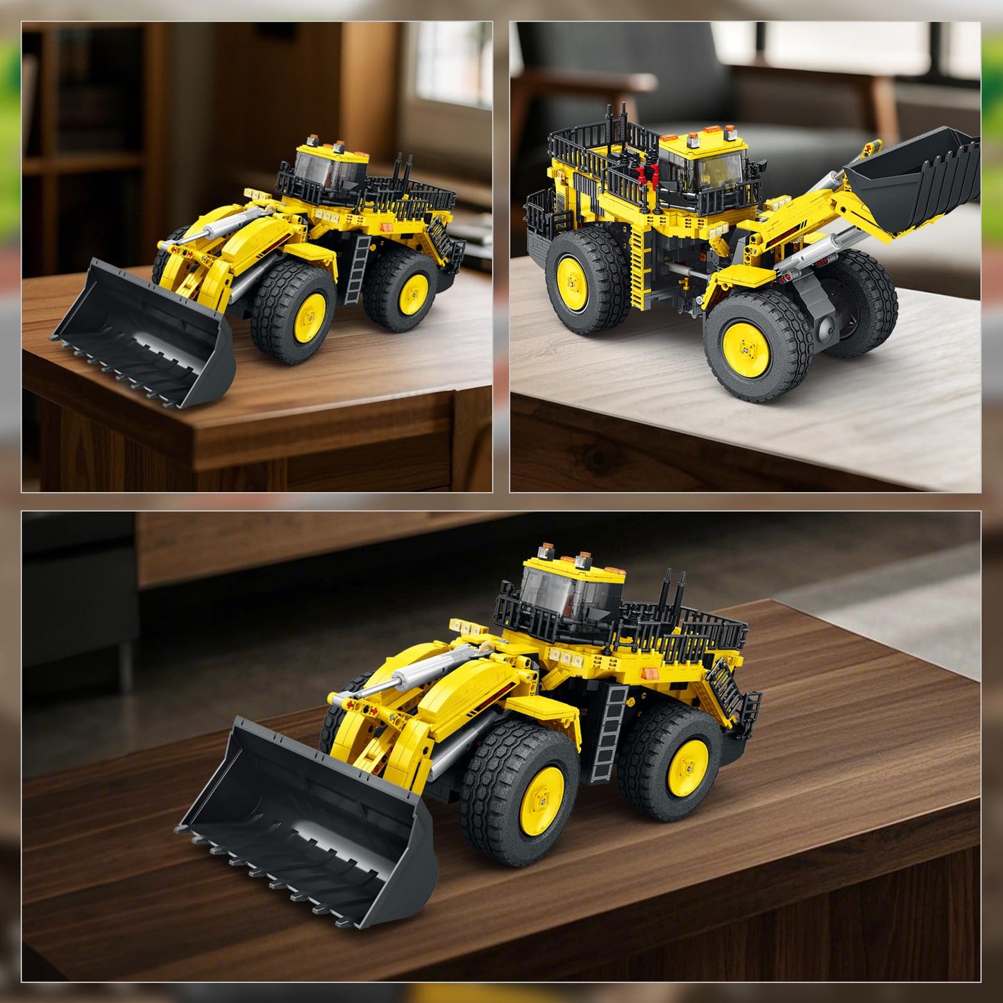Reobrix Bulldozer Building Blocks Set 22009, Engineering Vehicle Model Kit for Adults, Remote Control Excavator Toy with 4-Wheel Drive, Gifts for Adults Ages 14+, 1876 Pieces