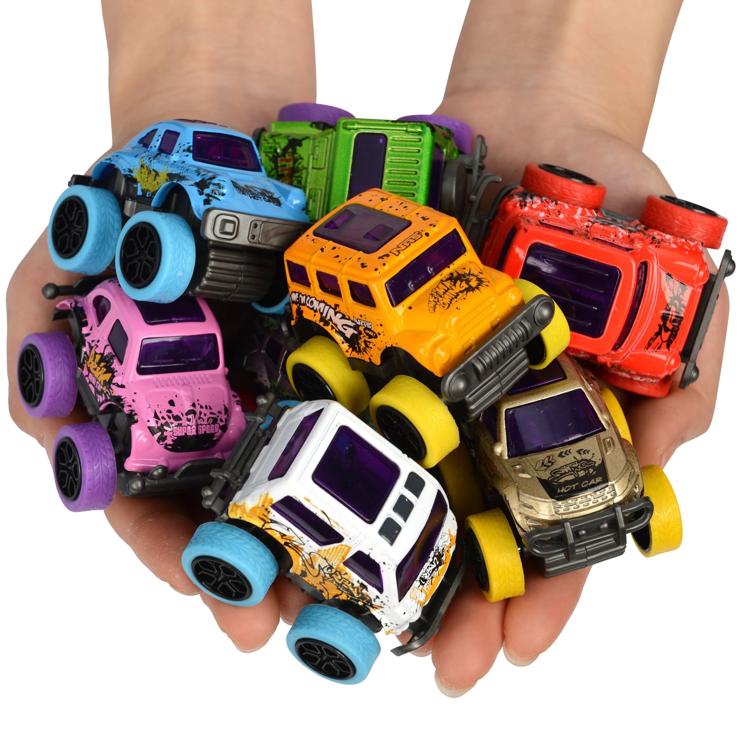 Monster Truck Christmas Stocking Stuffers for Boys Age 3-6 – Pull Back Monster Trucks for Party Favors, Set of 8