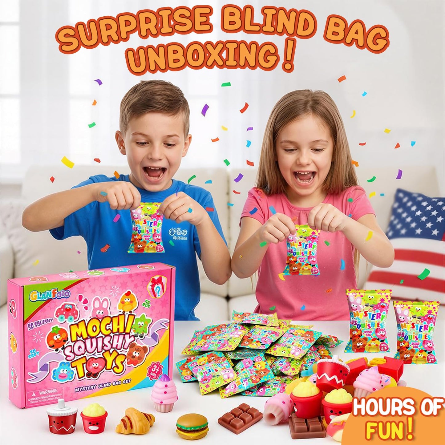 32Pcs Mochi Squishy Toys Bulk Kawaii Food Squishies Party Favors for Kids, Treasure Box Toys for Classroom Goodie Bag Easter Egg Fillers Birthday Gift Mini Stress Relief Sensory Fidget Squeeze Toys