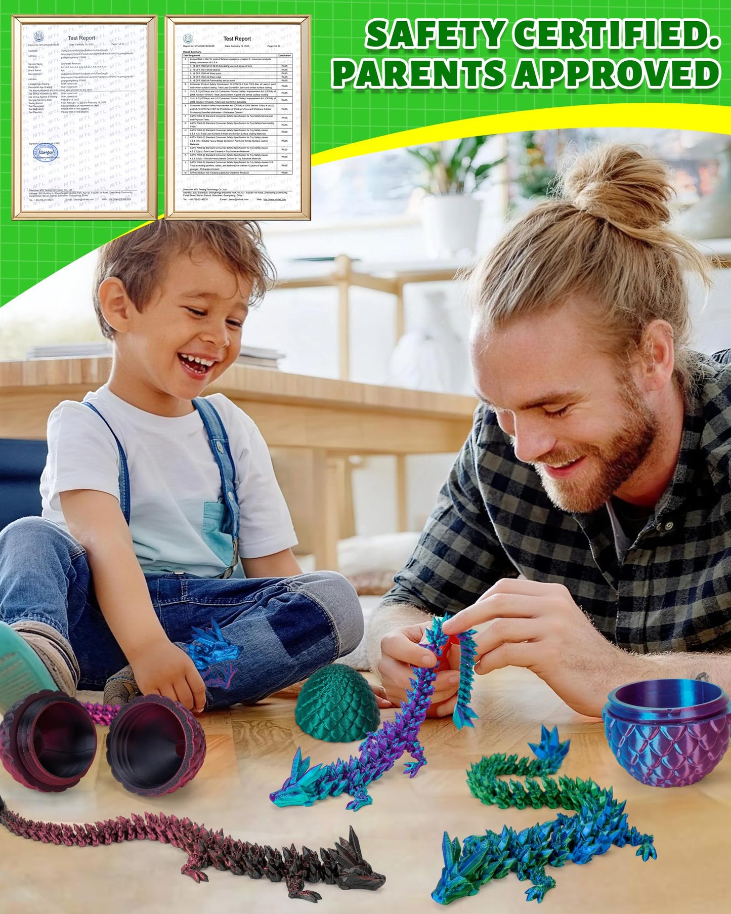 TBOLINE 12" 3D Printed Dragon Egg, Cool 3D Printer Articulated Crystal Dragon Toys for Kids, Surprise Animals Figurines Fidget Dinosaur Eggs Toys for Boys Kids Teen 5-7 4-6 8-12