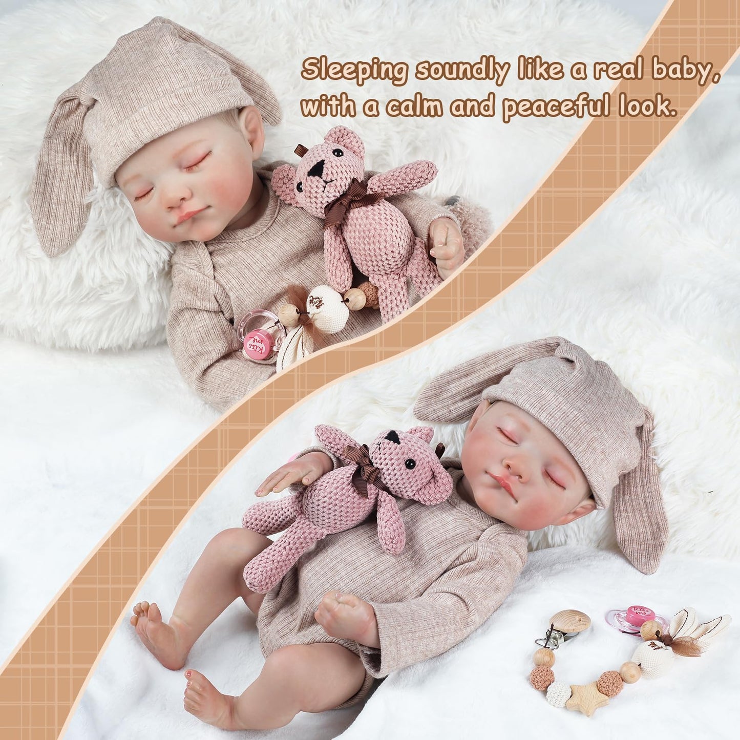KidCuddz Reborn Baby Dolls - 18 Inch Dolls Vinyl Full Body with Realistic Vein Details, Real Life Baby Doll，Includes Accessories for 3+ Year Old Girls Gifts