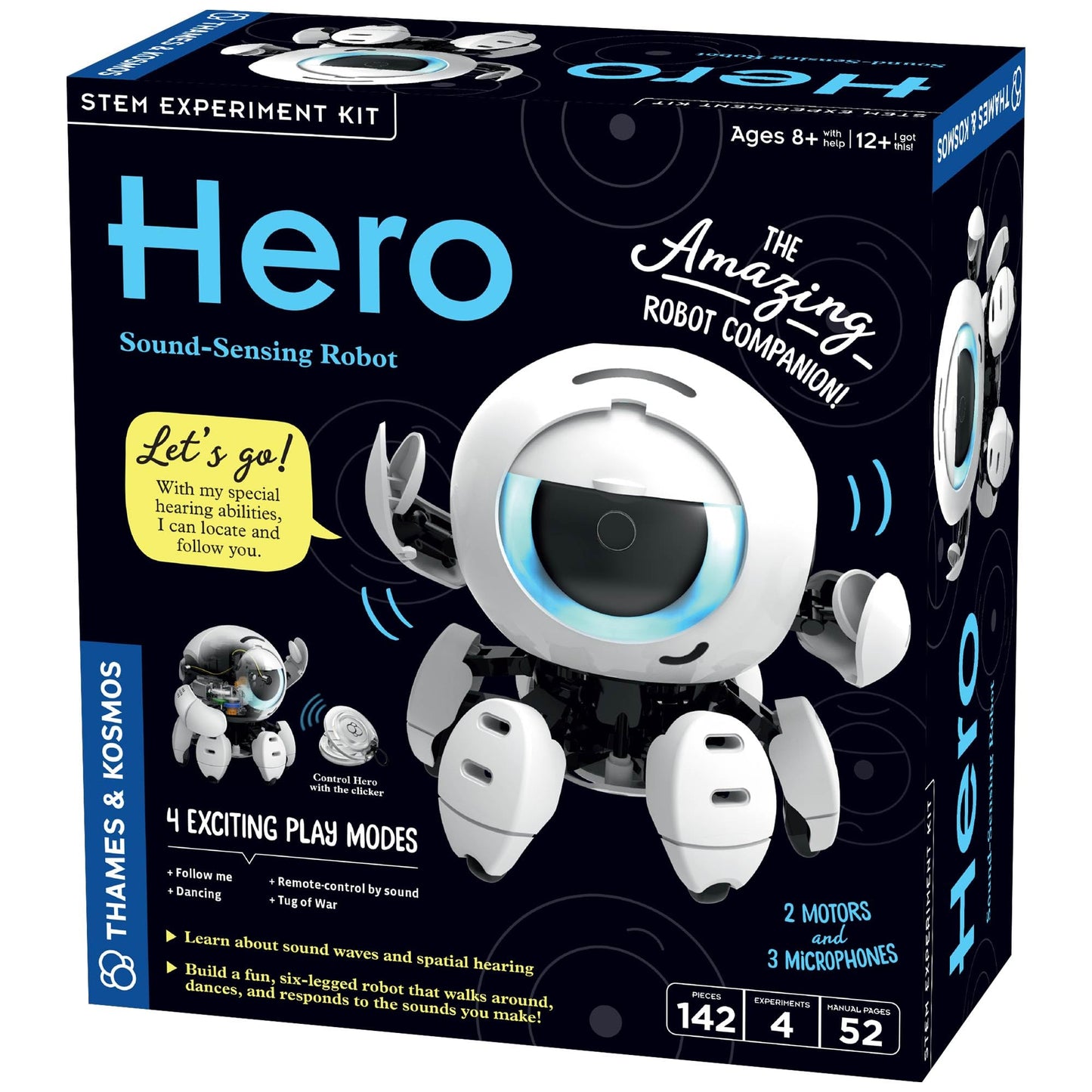 Thames & Kosmos Hero: Sound-Sensing Robot STEM Experiment Kit, Build a Robot That Reacts to Sounds, Explore Engineering, Sound Technology, Spatial Hearing, Quality Screen-Free, Educational Play
