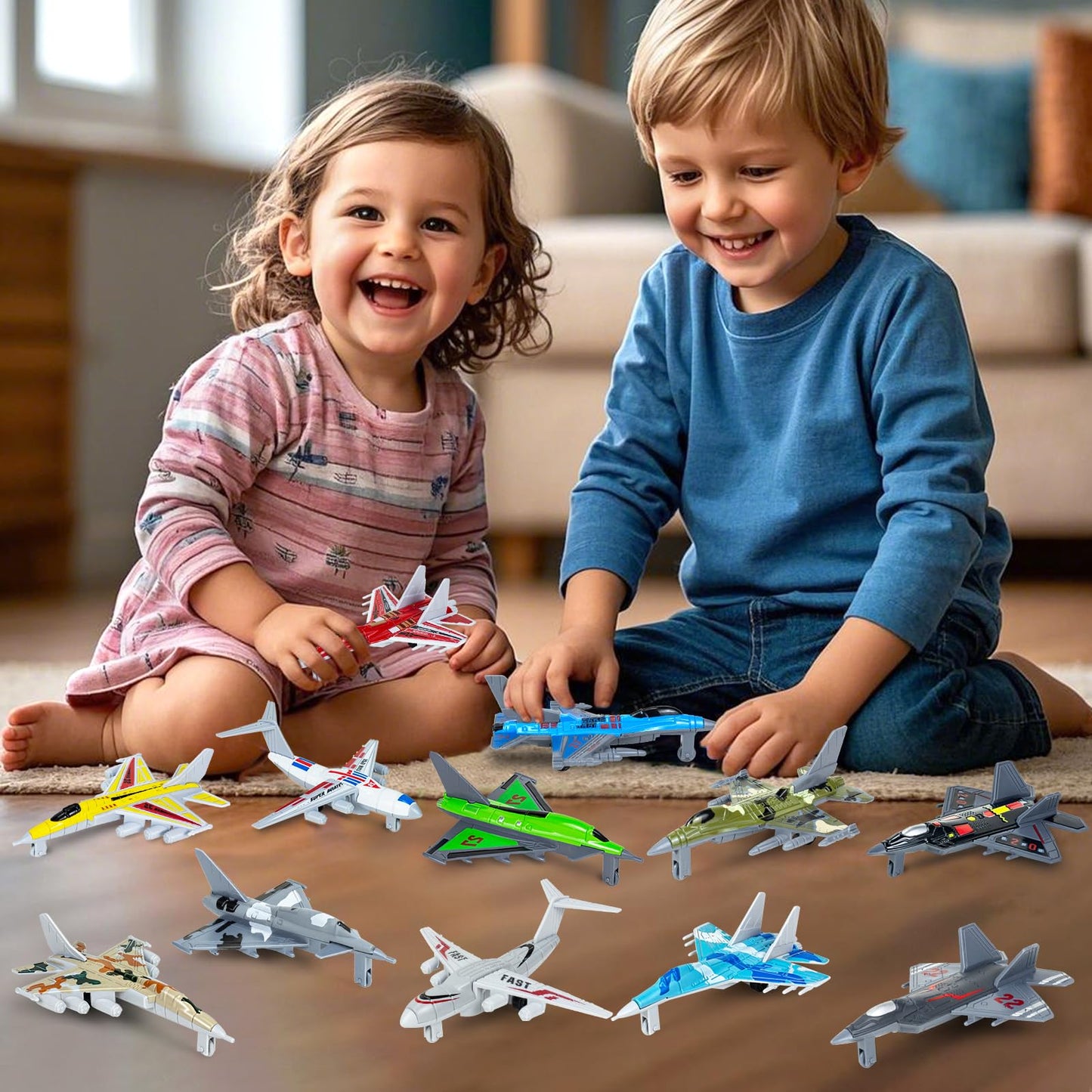 Toy Airplanes 12 Pack,Plastic Diecast Airplane Toys for Boys Toddlers Age 1 2 3 4 5 6,Military Planes Model Toys for Kids Toddlers Party Favors Birthday Goodie Bags Stuffers