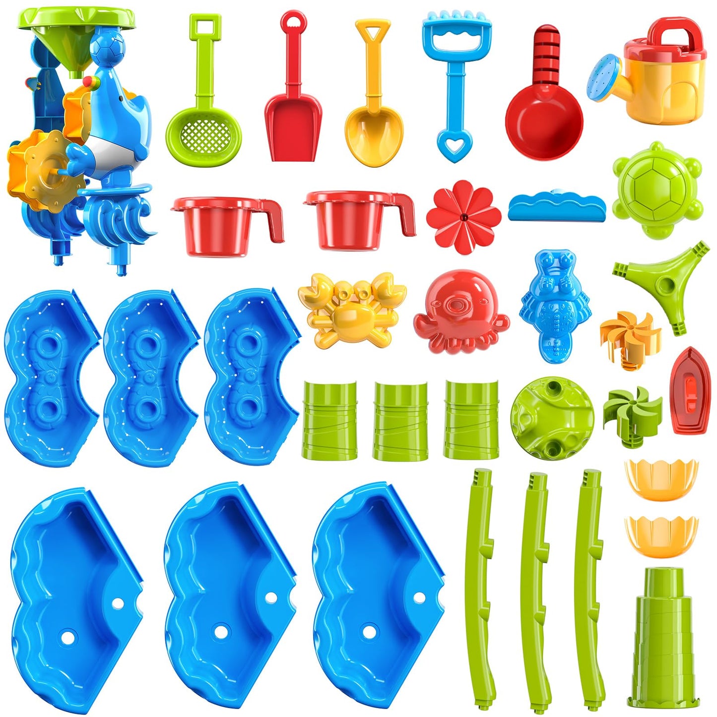 JUKUDAHU Water Table for Kids Ages 4-8 3-5, Sand and Water Table for Toddler with Beach Toys, Outdoor Toys Activity Sensory Play Table, Birthday Gifts for Toddlers 2 3 4 5 6 7 8 Boys Girls