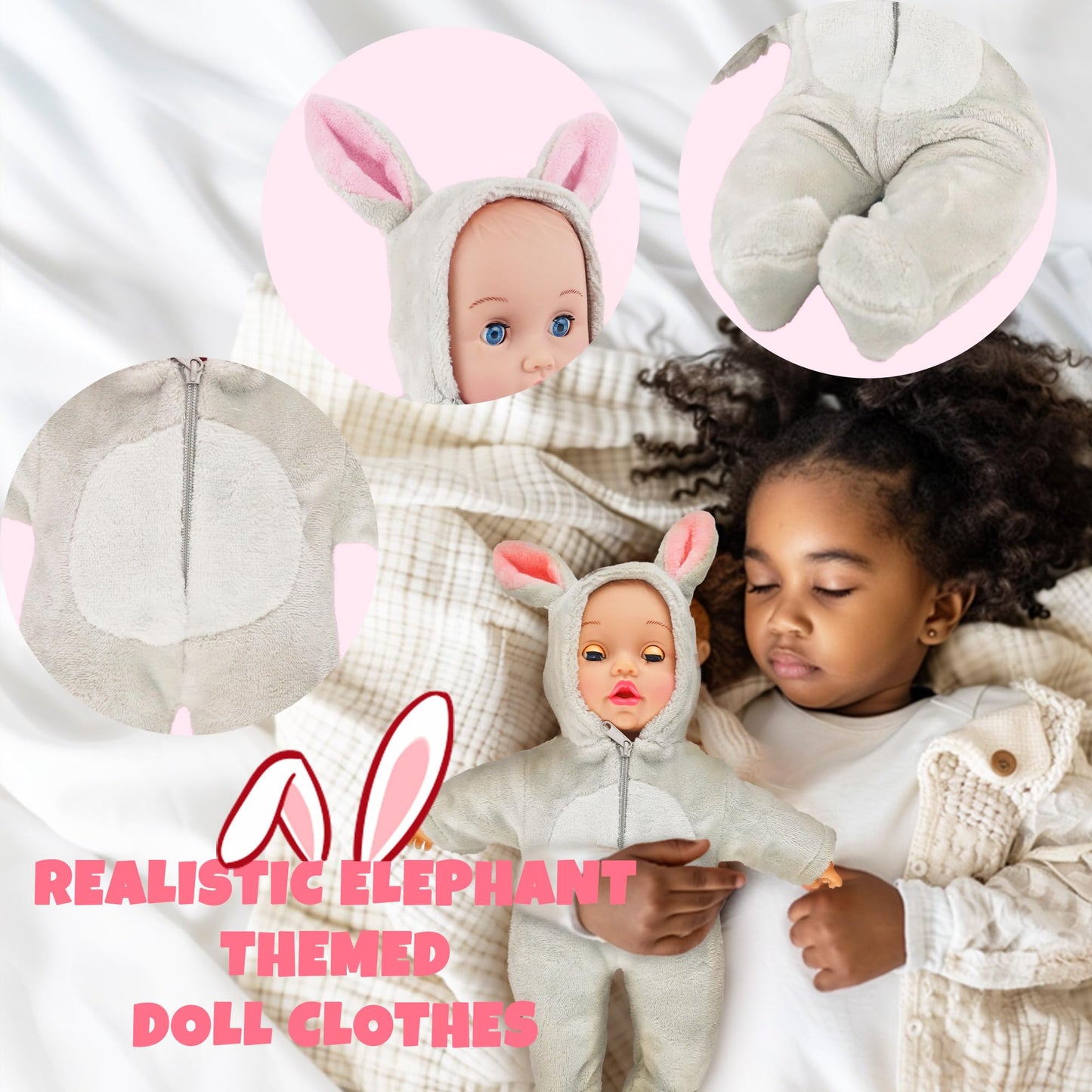 SMILESSKIDDO 12 to 16 Inch Baby Doll Clothes - 6 Sets Animal Styling Dolls Outfits Jumpsuits New Born Babydoll, Doll Accessories Clothes for 12 14 16 Inch, Gifts for Toddler Girls Kids