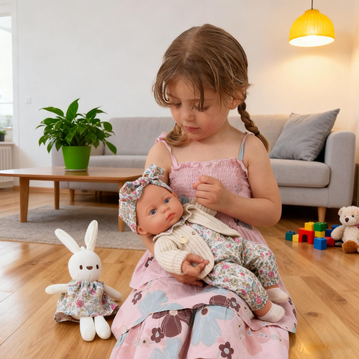 Camonity Reborn Baby Dolls, 12inch Realistic Cute Dolls with Clothes and Accessories Washable Removable Birthday Gift Toy for Age 2+ (Light Brown)