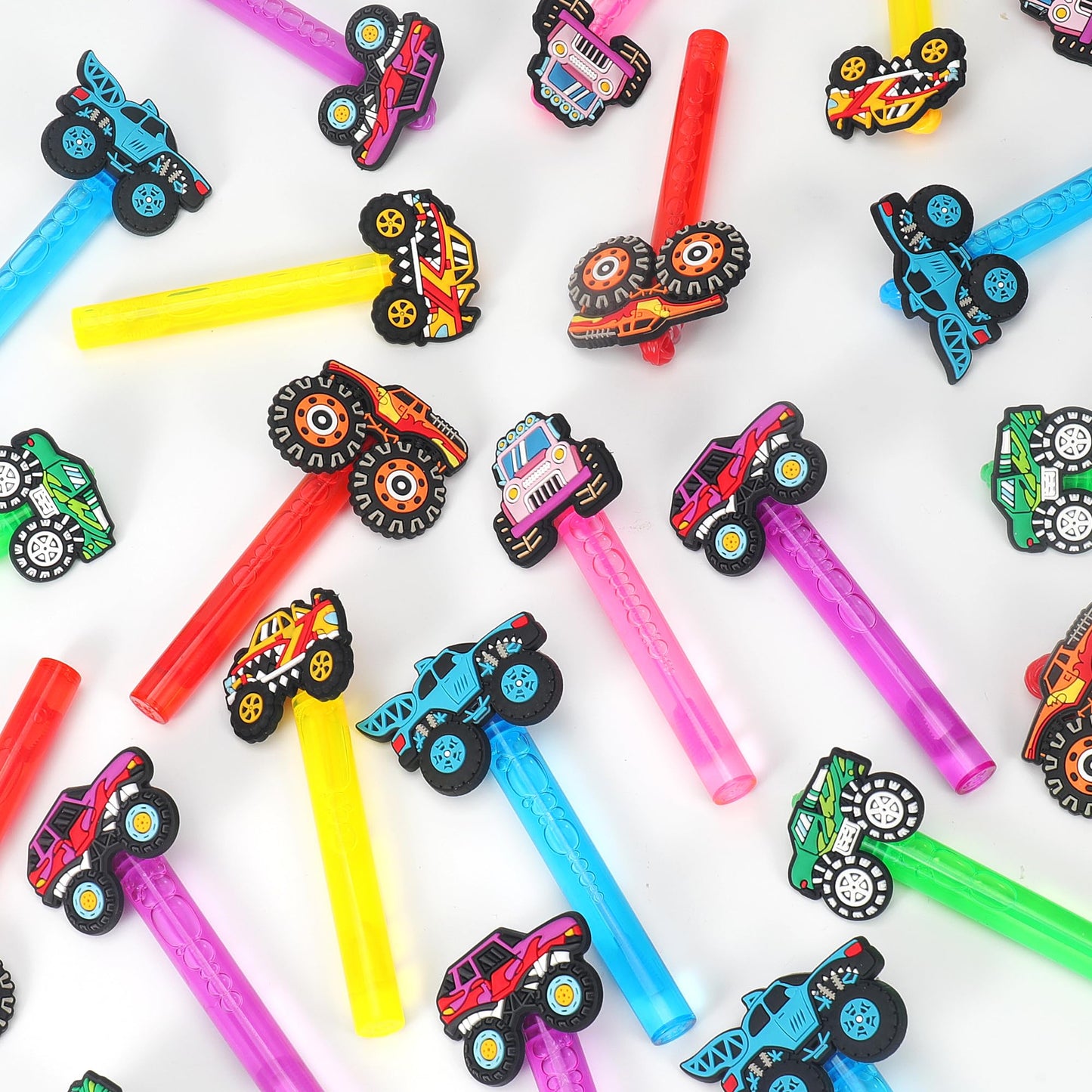 24Pcs Truck Bubble Wands for Birthday Party Favors Decorations, Durable Truck Bubble Toys for Kids Pinata Goodie Bag Stuffers & Classroom Prizes