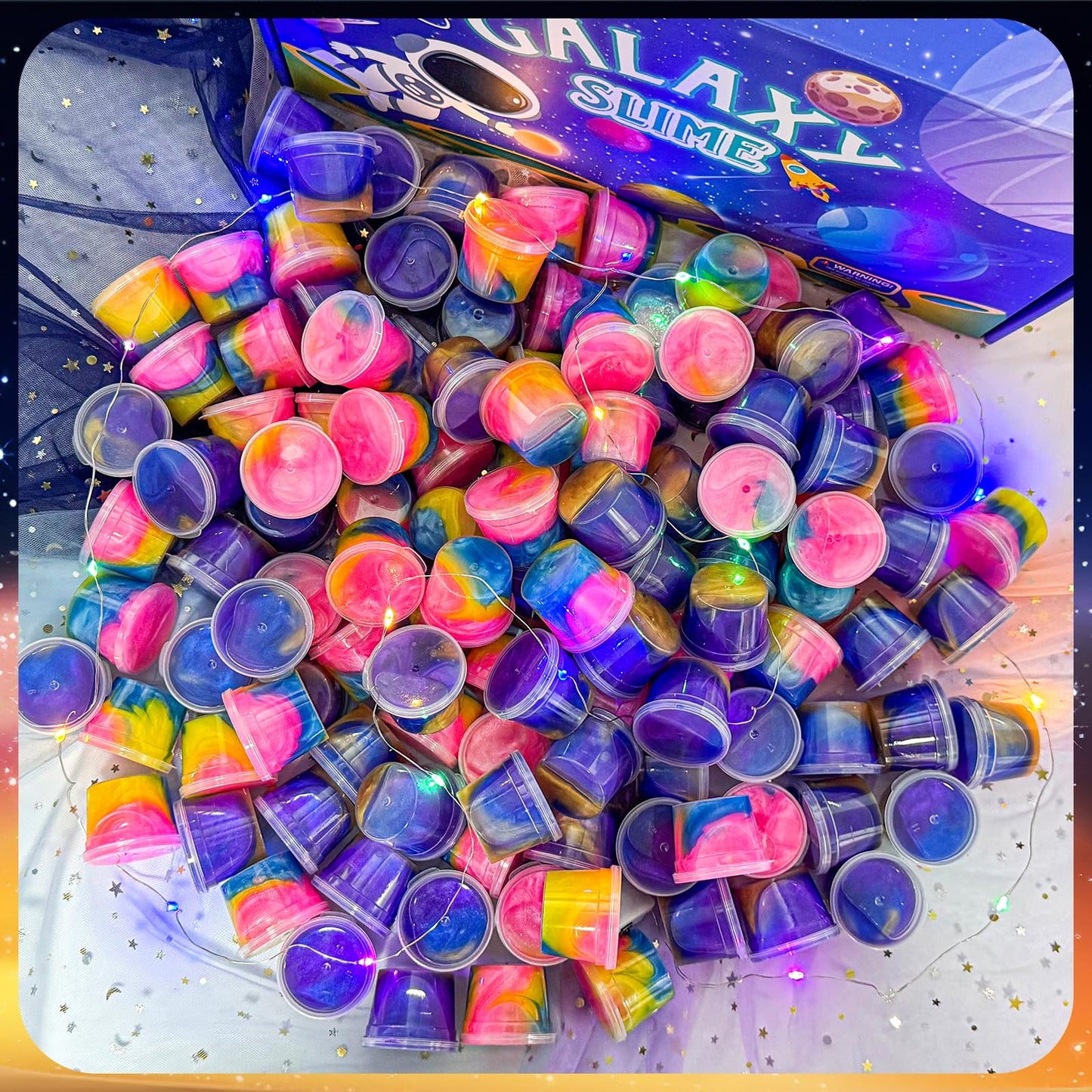 Galaxy Slime Party Favors for Kids – 116 Pack Colorful Slime Toys, Goodie Bag Stuffers, Birthday Party Supplies, Classroom Rewards, Stocking Stuffers for Boys & Girls