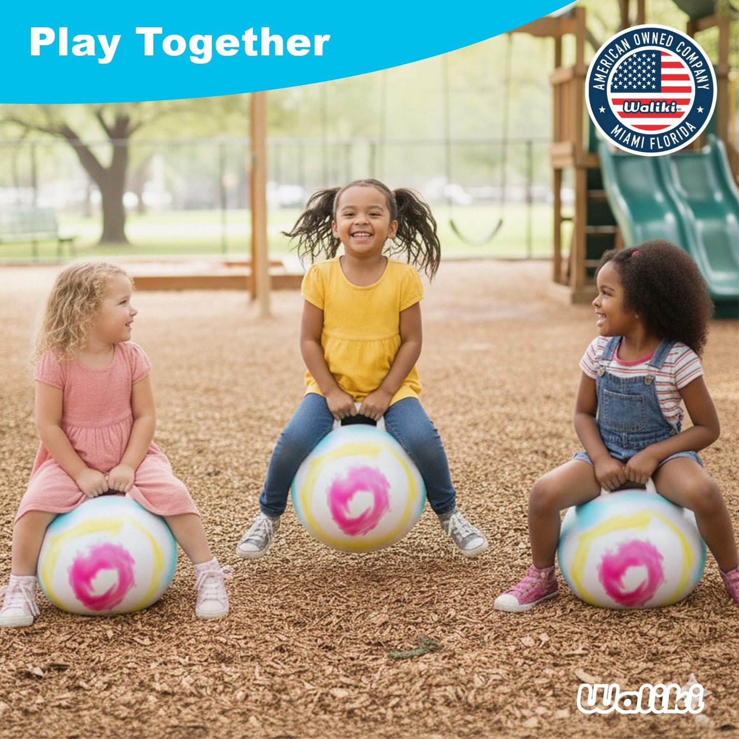 WALIKI Hopper Ball Toy for Boys & Girls Ages 3 4 5 6 Years Old | Tie-Dye Jumping Ball | 18" Hippity Hop Ball | Fun Birthday Gift