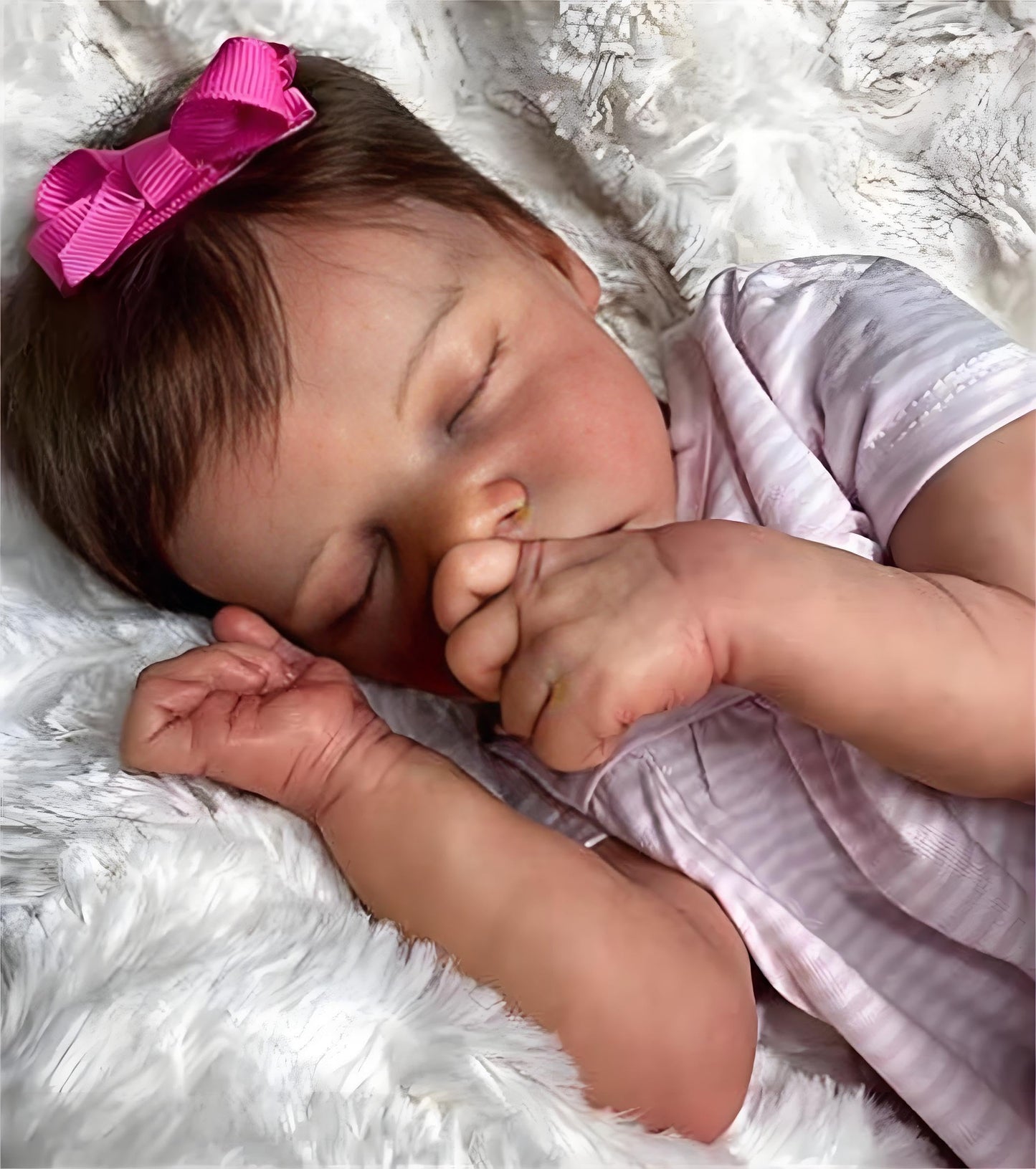 QXYIXZ 18 Inch Realistic Reborn Baby Doll - Sleeping Lifelike Newborn Girl Doll, Full Body Soft Silicone Vinyl, Handcrafted Weighted Reborn Baby with Gift Set & Accessories, Ideal for Kids Age 3+