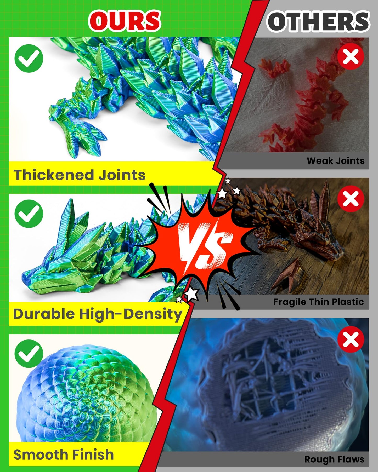 TBOLINE 12" 3D Printed Dragon Egg, Cool 3D Printer Articulated Crystal Dragon Toys for Kids, Surprise Animals Figurines Fidget Dinosaur Eggs Toys for Boys Kids Teen 5-7 4-6 8-12