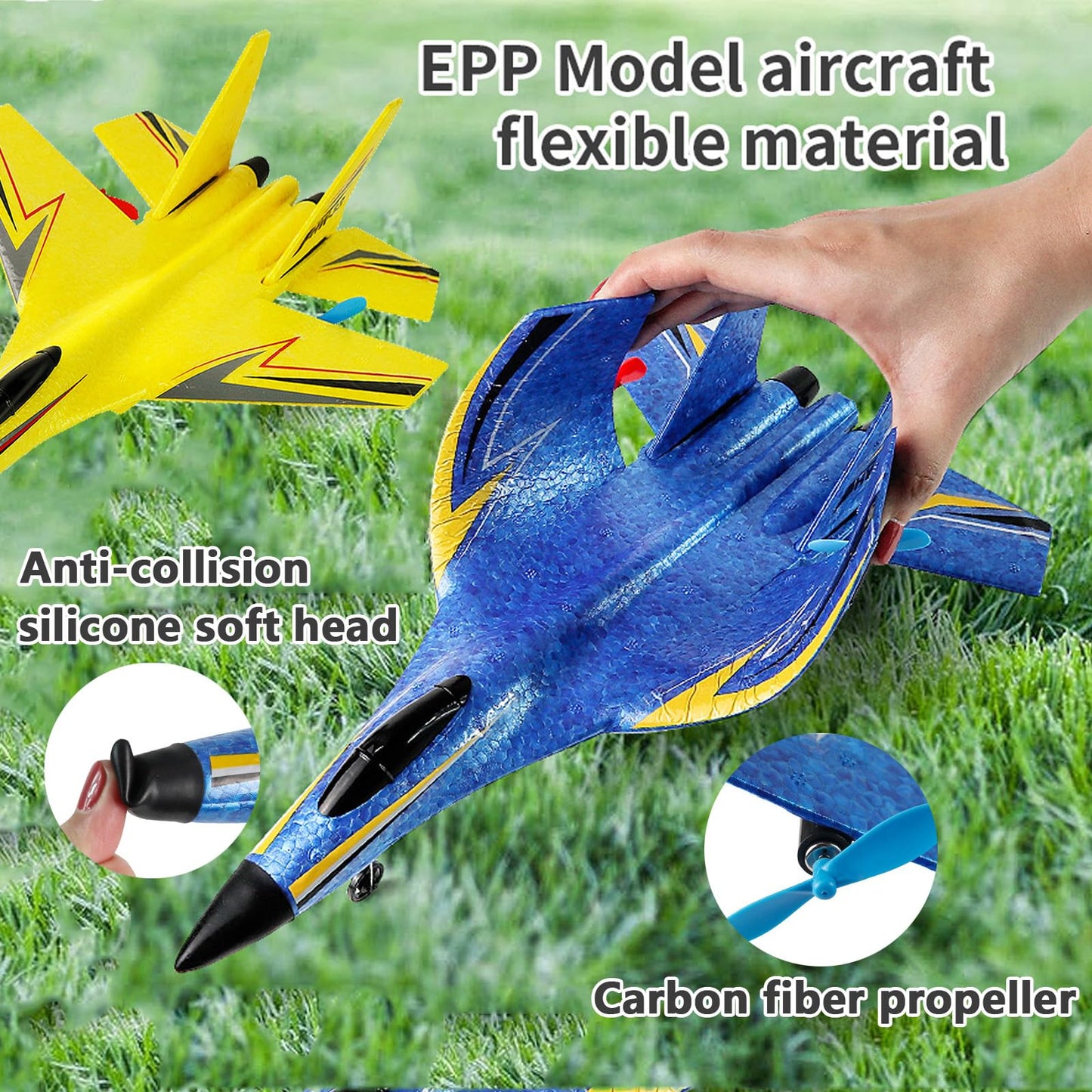 RC Airplane，Glider Aircraft.for Foam Remote Control Planes for Adults Beginners,360° Flip Easy to Fly (Blue)