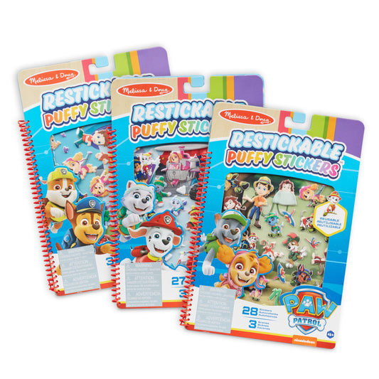 Melissa & Doug PAW Patrol Restickable Puffy Stickers 3-Pack – Adventure Bay, Jake’s Mountain, Jungle