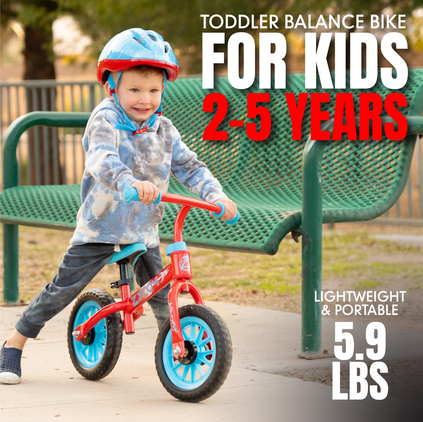 Madd Gear Balance Bike for Toddlers - 18 Month to 4 Years - No Pedal Lightweight Training Bicycles - Adjustable Seat and Maintenance Free 10 Inch Airless Tires - Great Birthday Gift