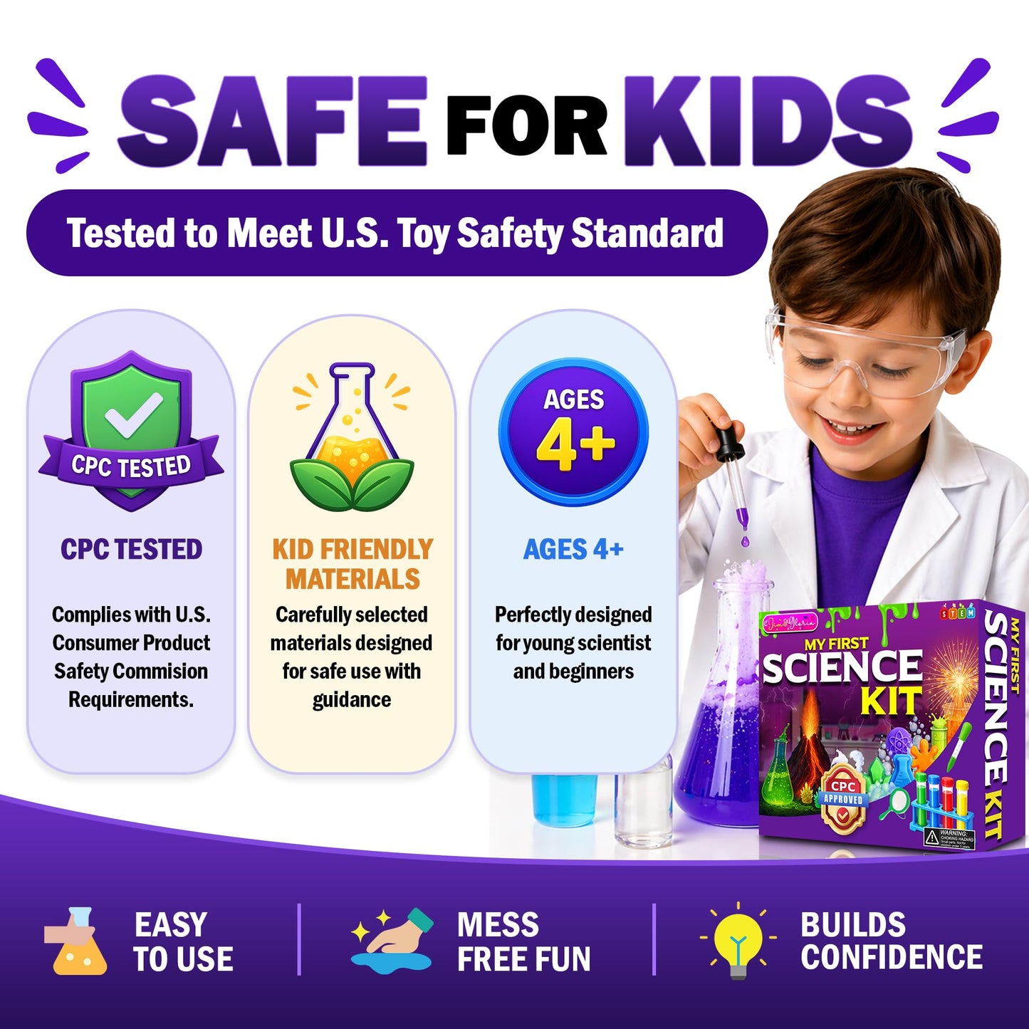 Jim&Gloria Science Kits for Kids Age 5-7 8-12 Year Old Birthday Gifts for Girls Boys, Learning & Educational Toys, Stem Toys, Chemistry Set, Science Experiments for Kids Volcano Projects
