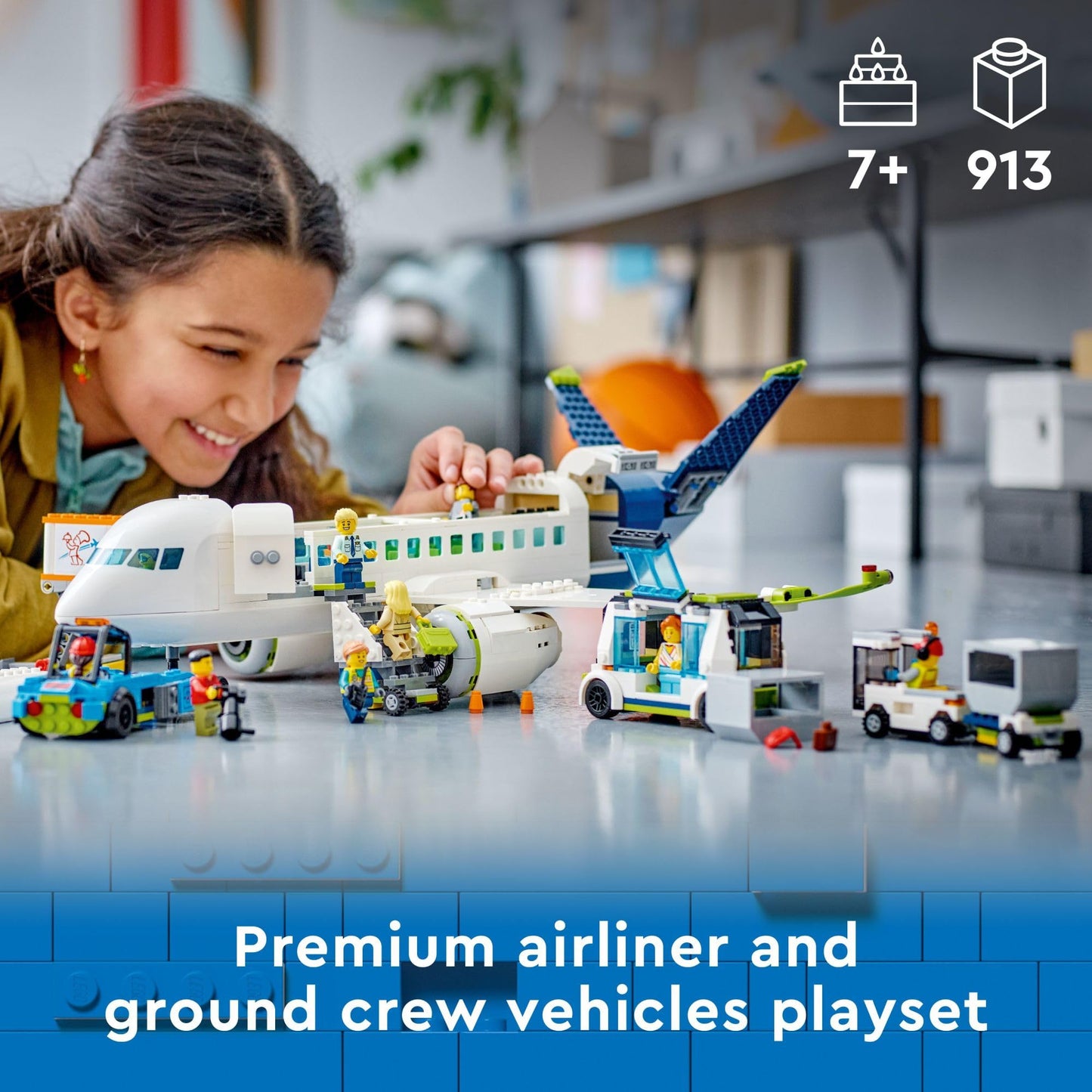LEGO City Passenger Airplane Toy - Building Set for Boys & Girls, Ages 7+ - Educational Gift for Kids - W/Buildable Vehicle Toys & 9 Minifigures - 60367