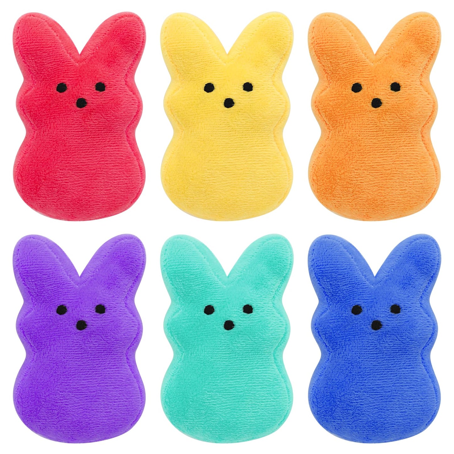 RLXGCZ 6 Pcs Easter Bunny Plush Toys,Easter Basket Stuffers Toys for Kids,Bunny Stuffed Animals, Easter Party Favors Gift Toys for Kids