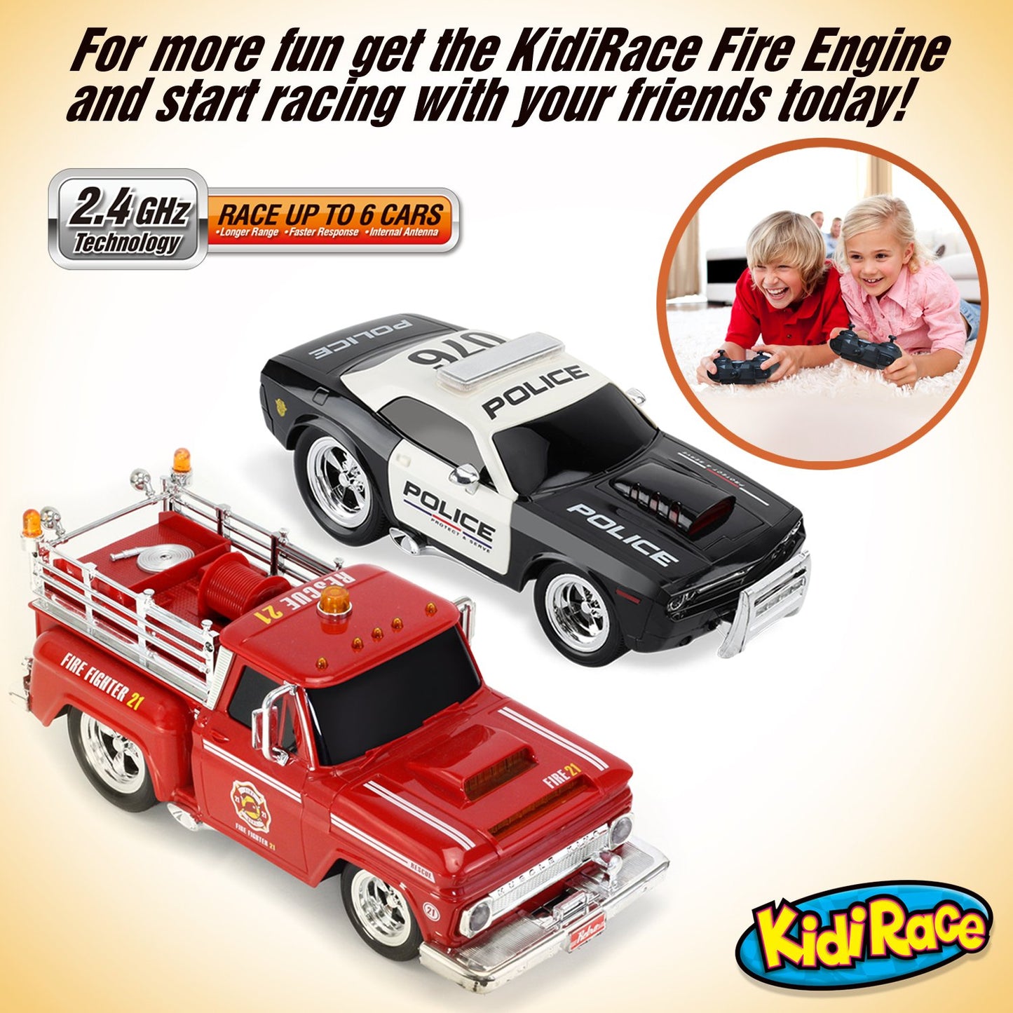 Kidirace Rechargeable Police Car Remote Control Toy for Kids, Hobby Rc Cars Toys, Lights & Siren, Birthday Gift Ideas for Boy Age 8-12 Years, Gifts for Boys & Girls Ages 3 4 5 6-8 9 10 11 12 Year Old