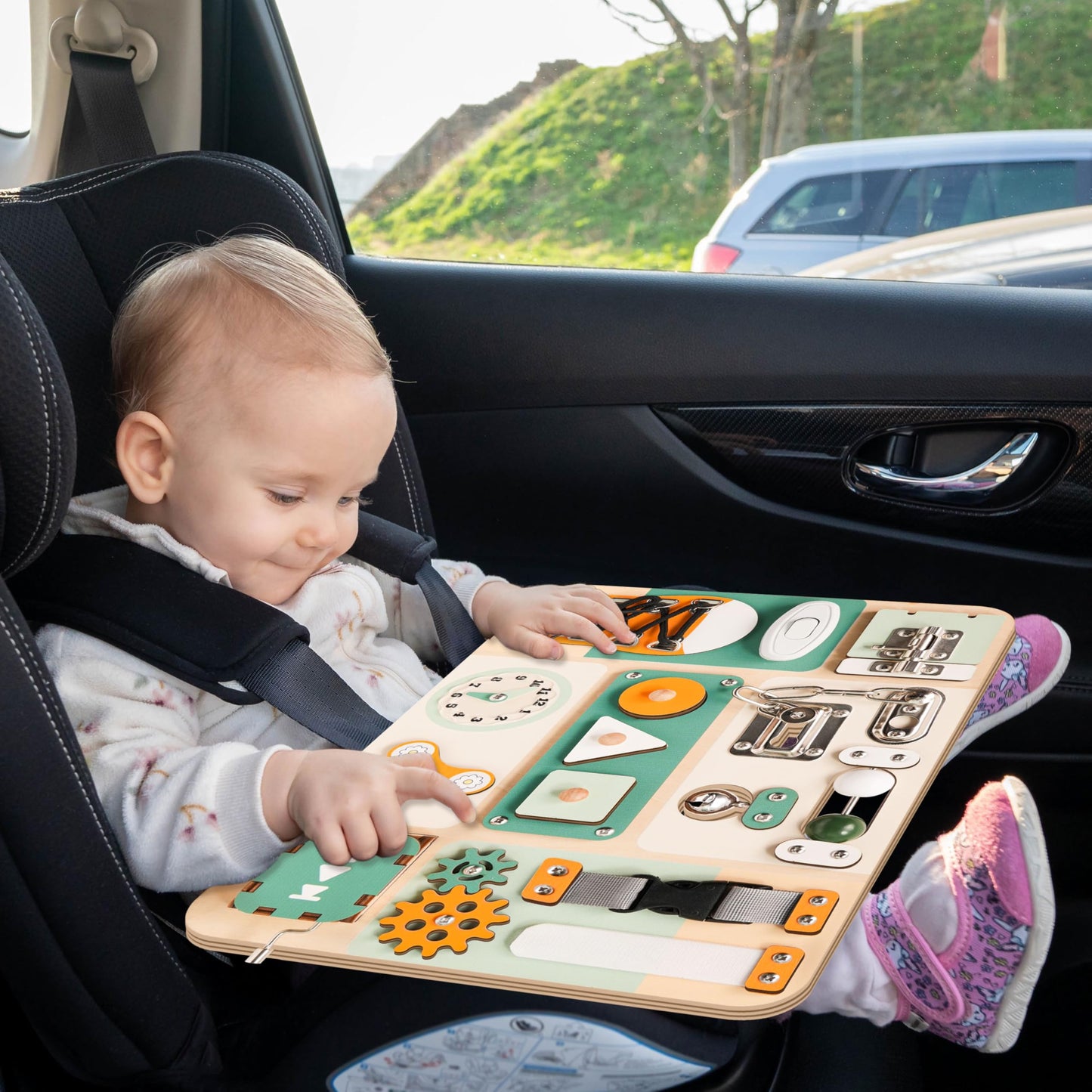 KALOTOYS Busy Board Montessori Toys for 1 2 3 Year Old - Sensory Toys for Toddlers 1-3 - Fine Motor Skills & Early Learning - Montessori Gift for Boys & Girls, Travel-Friendly & Safe