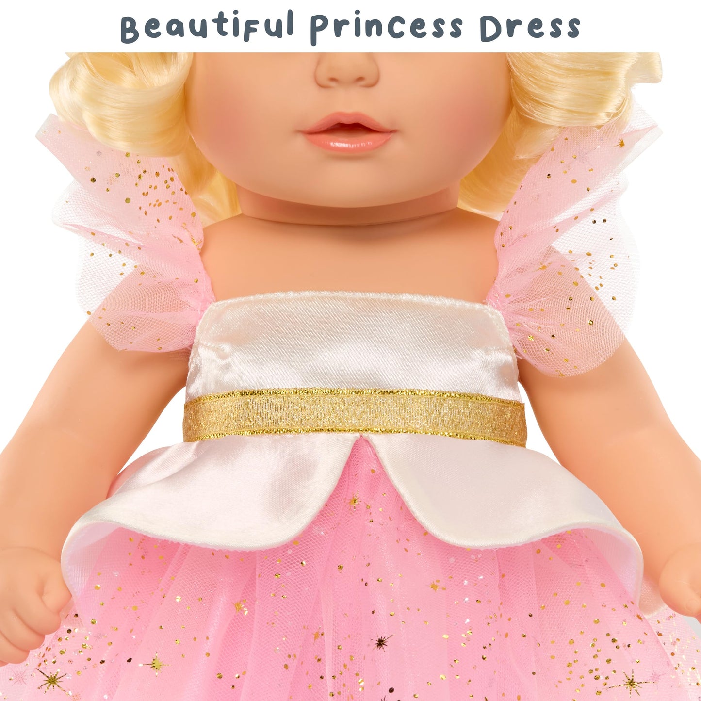 Baby Born Princess Baby Doll Annabell - Blonde Hair, Blue Eyes: Realistic Features for Kids Ages 3 & Up, Rooted Hair, Eyes Open & Close