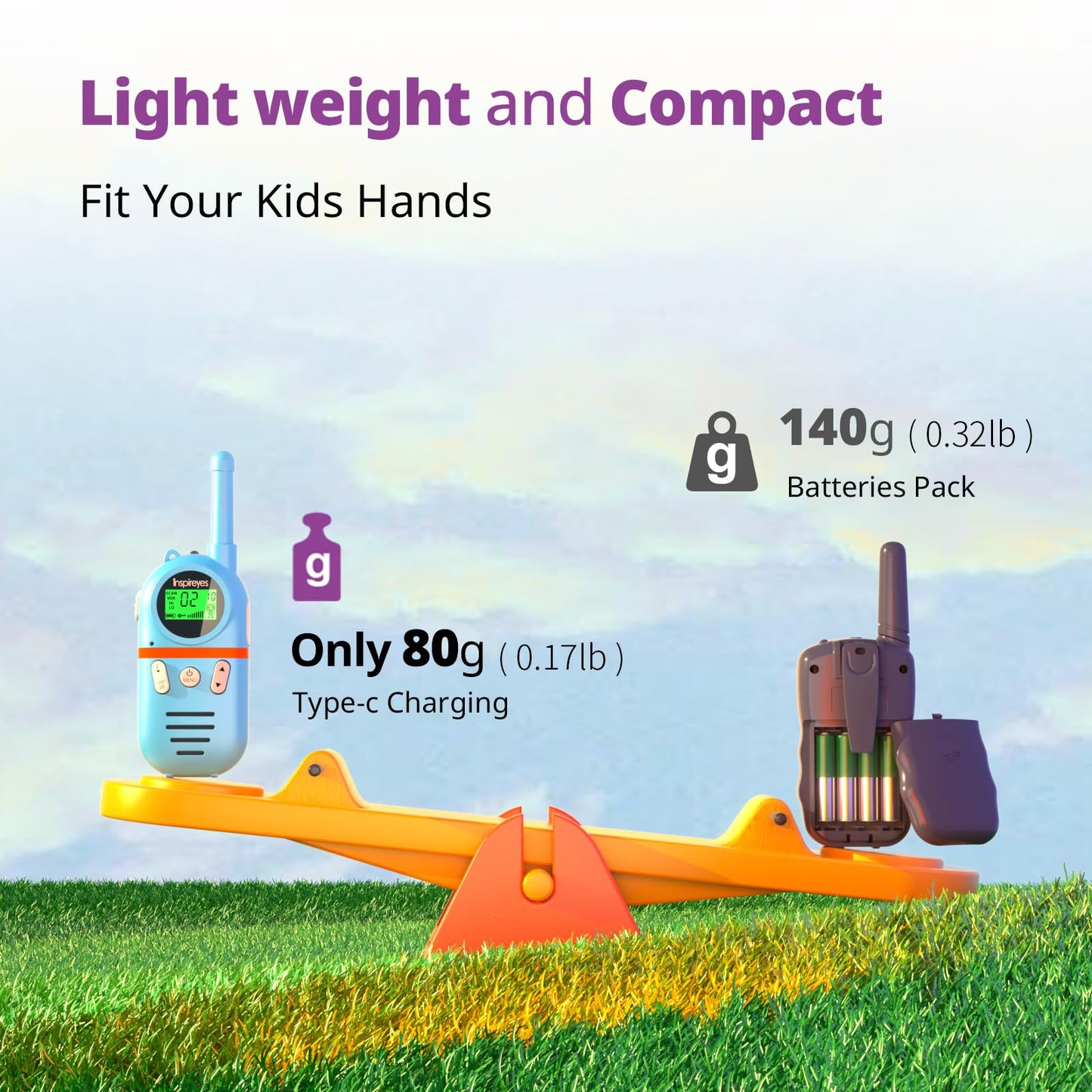 Inspireyes Walkie Talkies for Kids, Rechargeable Long Range 3 Pack, Kids Toys for Boys Girls Ages 3-12, 2 Way Radio Toy, Outdoor Adventure Toys, Camping Hiking Gear, Birthday Gifts for Kids