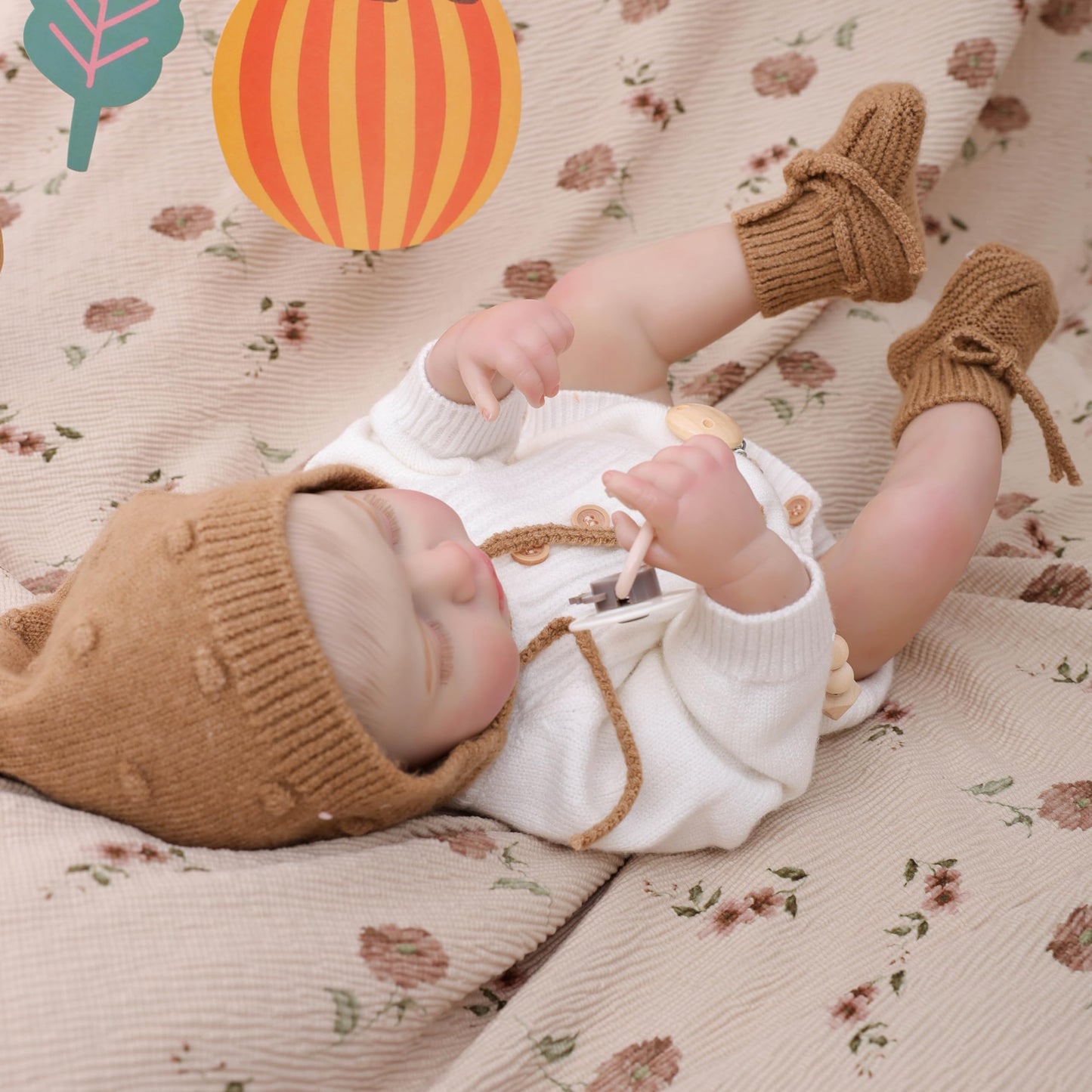 Cloveray Reborn Baby Dolls – 20 Inch Real Baby Dolls That Look Real, Full Body Vinyl Girl Doll in Soft Knit Outfit, Lifelike Newborn with Accessories, Gift for Children Ages 3+, Pretend Play