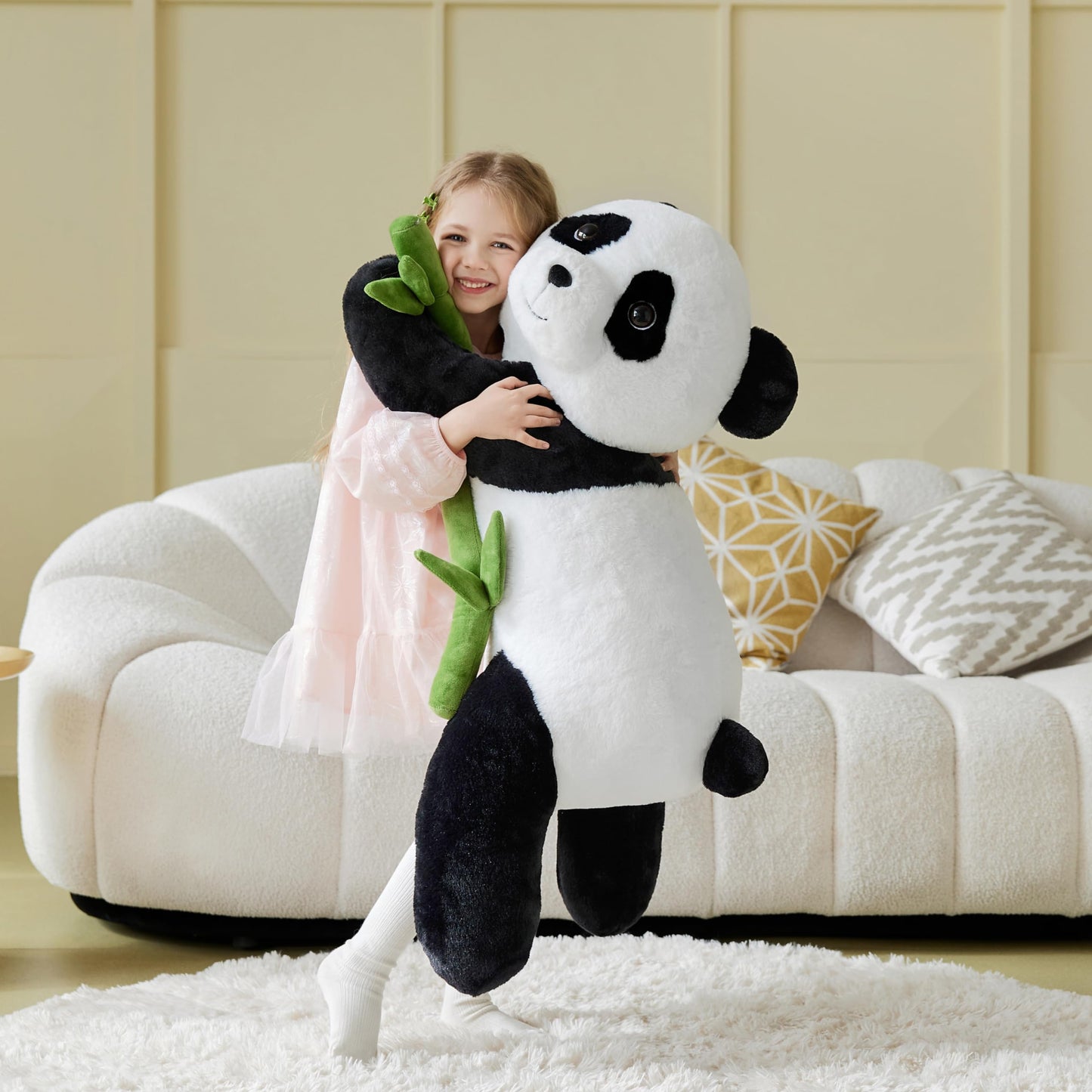 IKASA Giant Panda Stuffed Animal Plush Toy,Big Large Jumbo Soft Toys,30" Huge Size Cute Fluffy Plushy Fat Oversized Plushie,Gifts for Kids