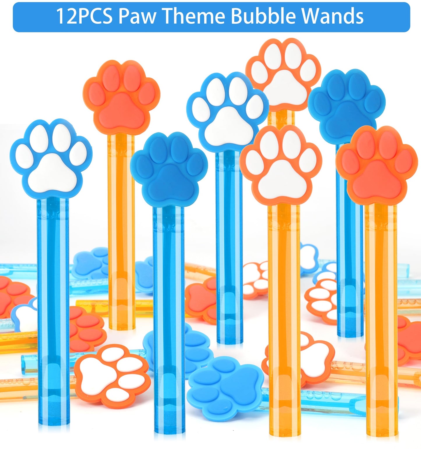 220PCS Blue and Orange Dog Paw Print Party Favors for Kids Theme Birthday Party Favors Decorations Supplies Goodie Bag Stuffer Pinata Filler Birthday Gifts