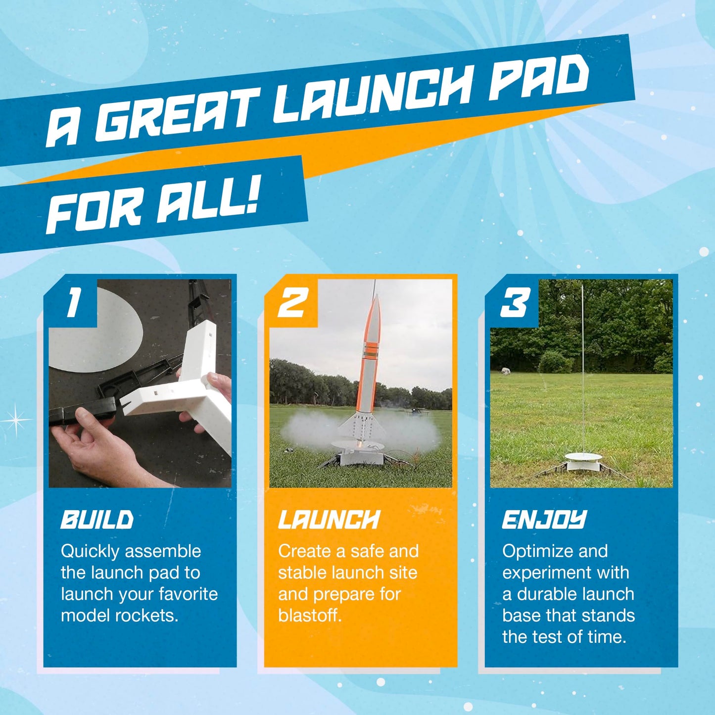 Estes 2238 Porta Pad E Launch Pad, Flying-Rocket-Model Launch Pad, Rocket Model Kit Accessories for Ages 10+