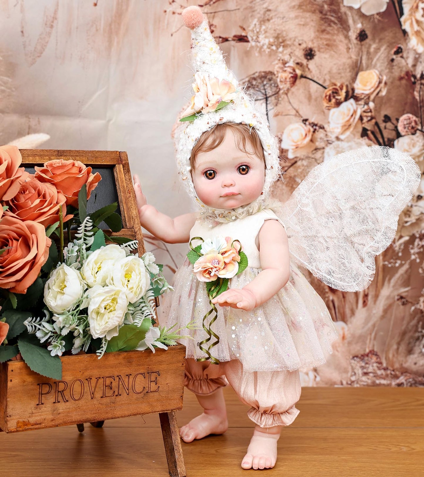 Cloveray Baby Doll, 18 Inch Reborn Baby Dolls – Realistic Lifelike Blush Fairy Newborn Girl Doll, Real Life Baby Dolls with Accessories, Gift for 3+ Year Old Girls, Pretend Play & Collection