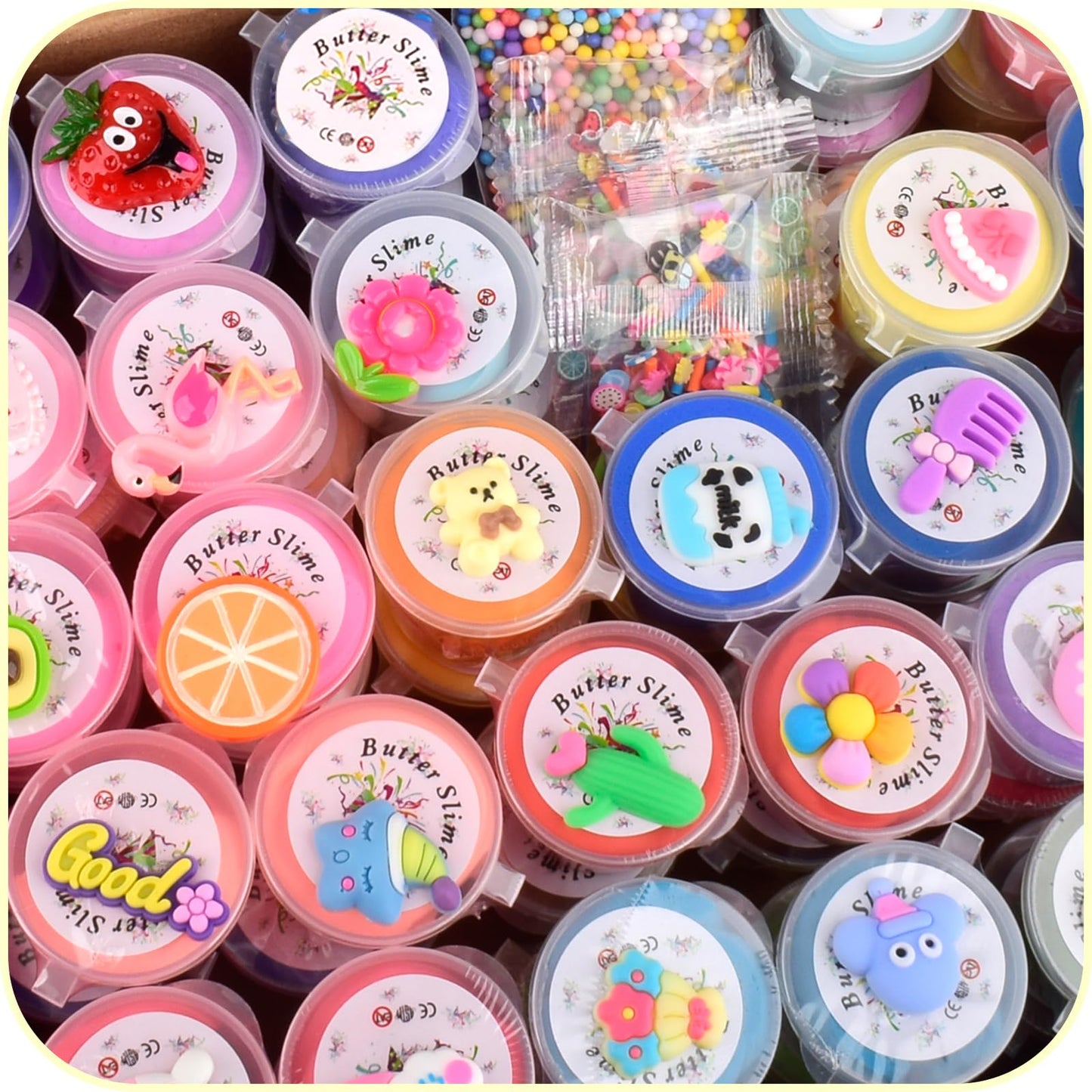 58-Pack Butter Slime Kit – Mini Slime Party Favors for Girls & Boys, Scented Bulk Slime Supplies for Kids, Soft & Non-Sticky Stress Relief Toy, Birthday Goodie Bag Stuffers