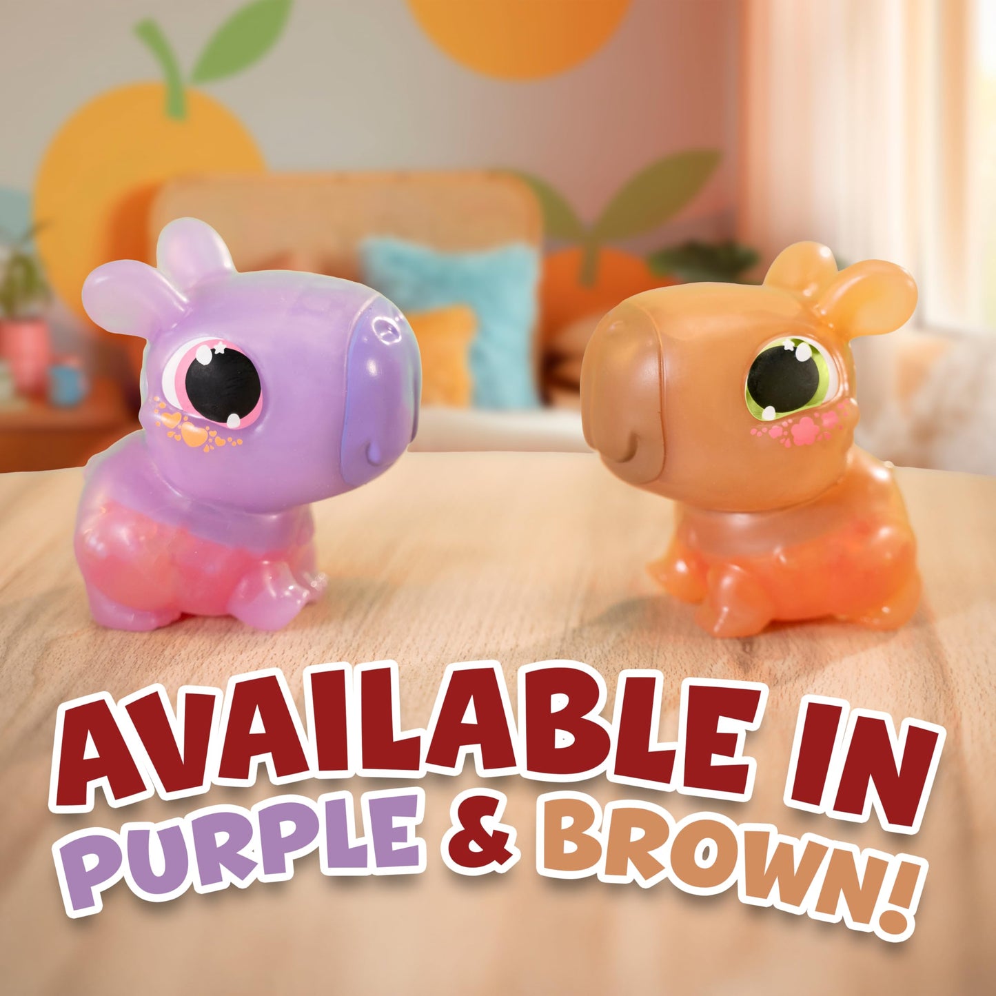 Animagic Let's Glo Capybara Brown | Squishy Water Toy Floats and Glows | Ages 4+