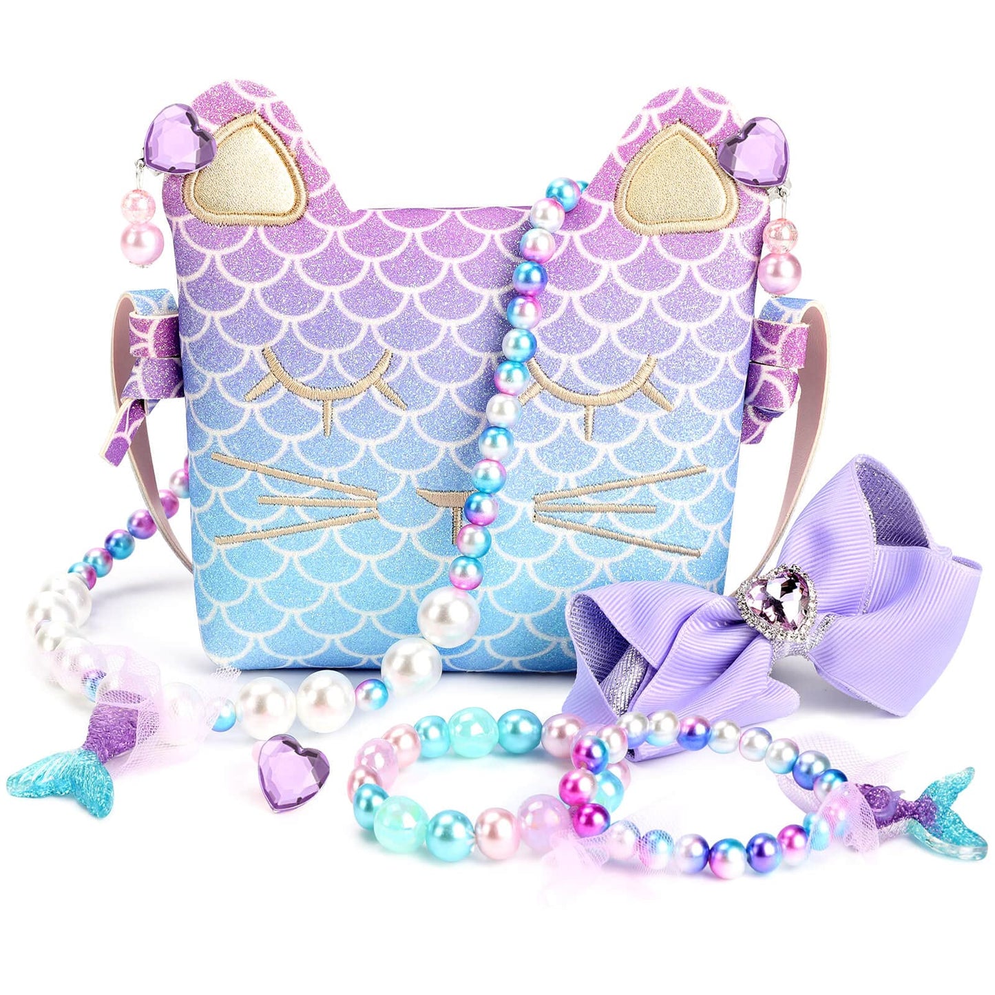 mibasies Easter Basket Gifts for Kids Girls, Toodler Girl Toys Birthday Gifts for 2 3 4 5 6 7 8 Years Old Girls , Priness Toys Dress Up Jewelry Pretend Play, Little Girl Vanity Set