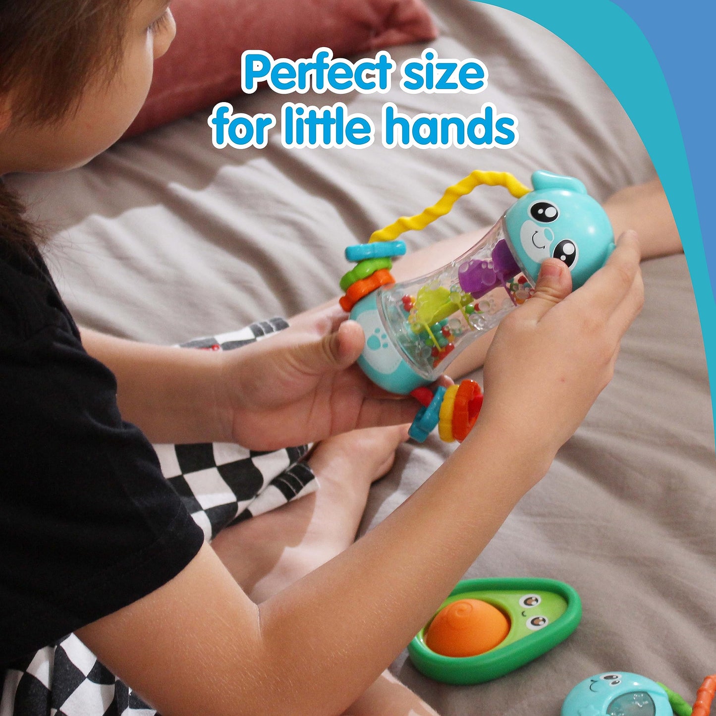 HAP-P-KID Baby Rattles Toy Set, Infant Sensory Shack and Grab Teether Rattle, Newborn Development First Learning, Baby Shower Gifts for 6 7 8 9 10 11 12 Months, 6-12 Months Teething for Boys Girls 6M+