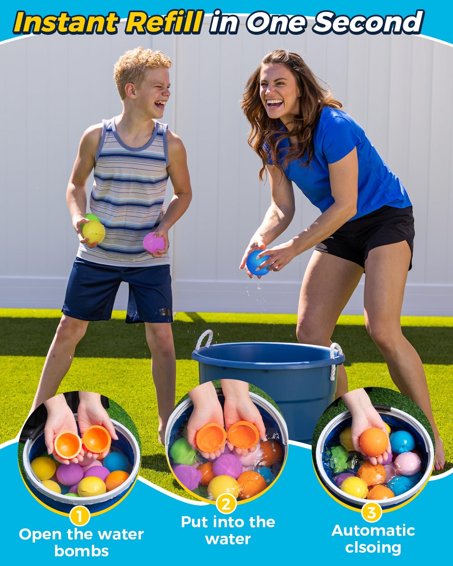 Tlitlimom 18Pcs Reusable Water Balloons, Summer Toy Water Toy for Boys and Girls, Pool Beach Toys for Kids ages 3-12, Outdoor Activities Water Toys Self Sealing Water Splash Ball for Fun