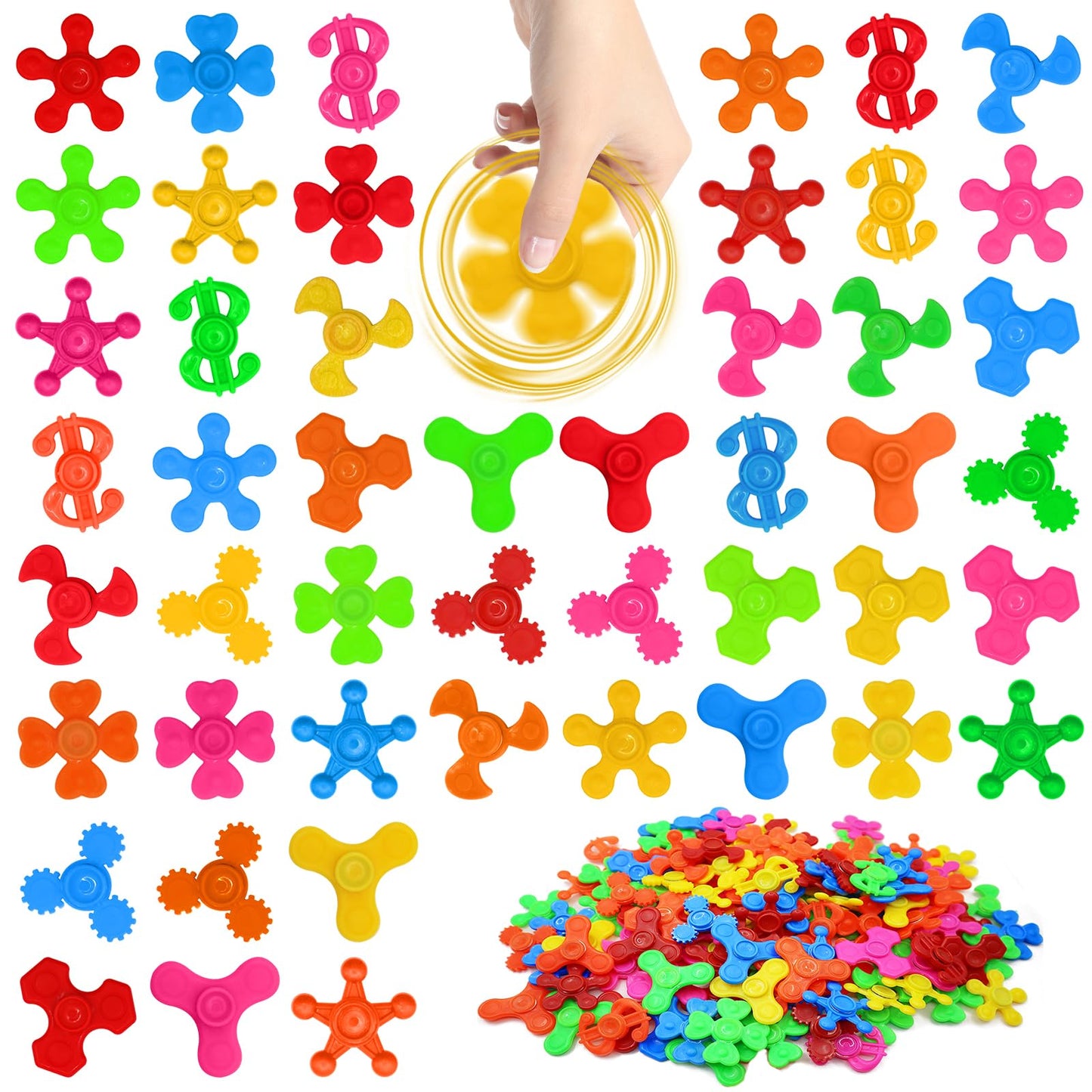 60 Pcs Mini Fidget Spinner Toys , Fidget Toys Bulk for Kids, Sensory Hand Fidget Pack Bulk | Anxiety Toys Stress Relief Reducer, Assorted Styles, Classroom Prizes for Kids
