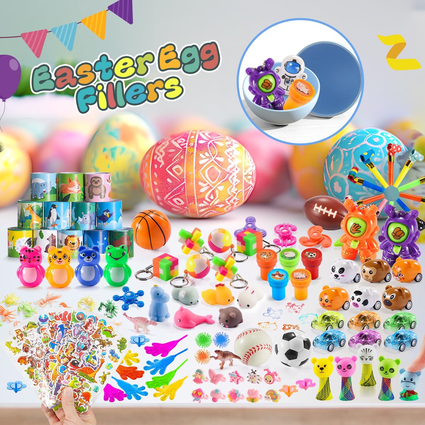 Yutin Party Favors for Kids 8-12, Easter Egg Fillers, Treasure Chest Box Prize Toys for Classroom Students, Goodie Bags Stuffers Pinata Fillers, Carnival Small Bulk Toys for Boys Girls Gift Bag 4-8