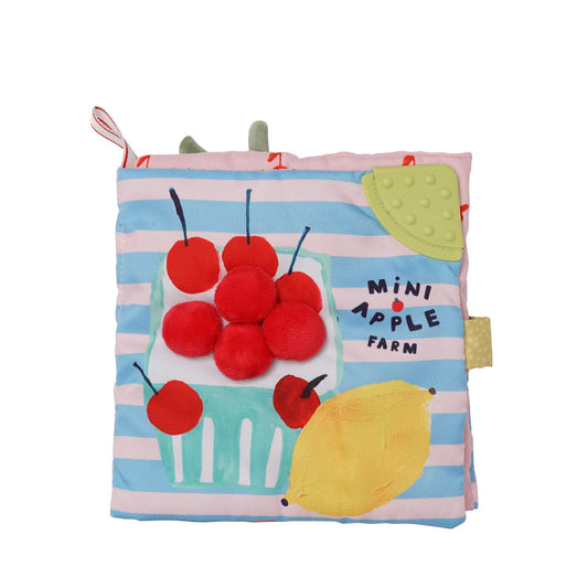 Manhattan Toy Mini-Apple Farm Soft Activity Crinkle Book for Baby & Toddler with Discovery Mirror and Textured Teether
