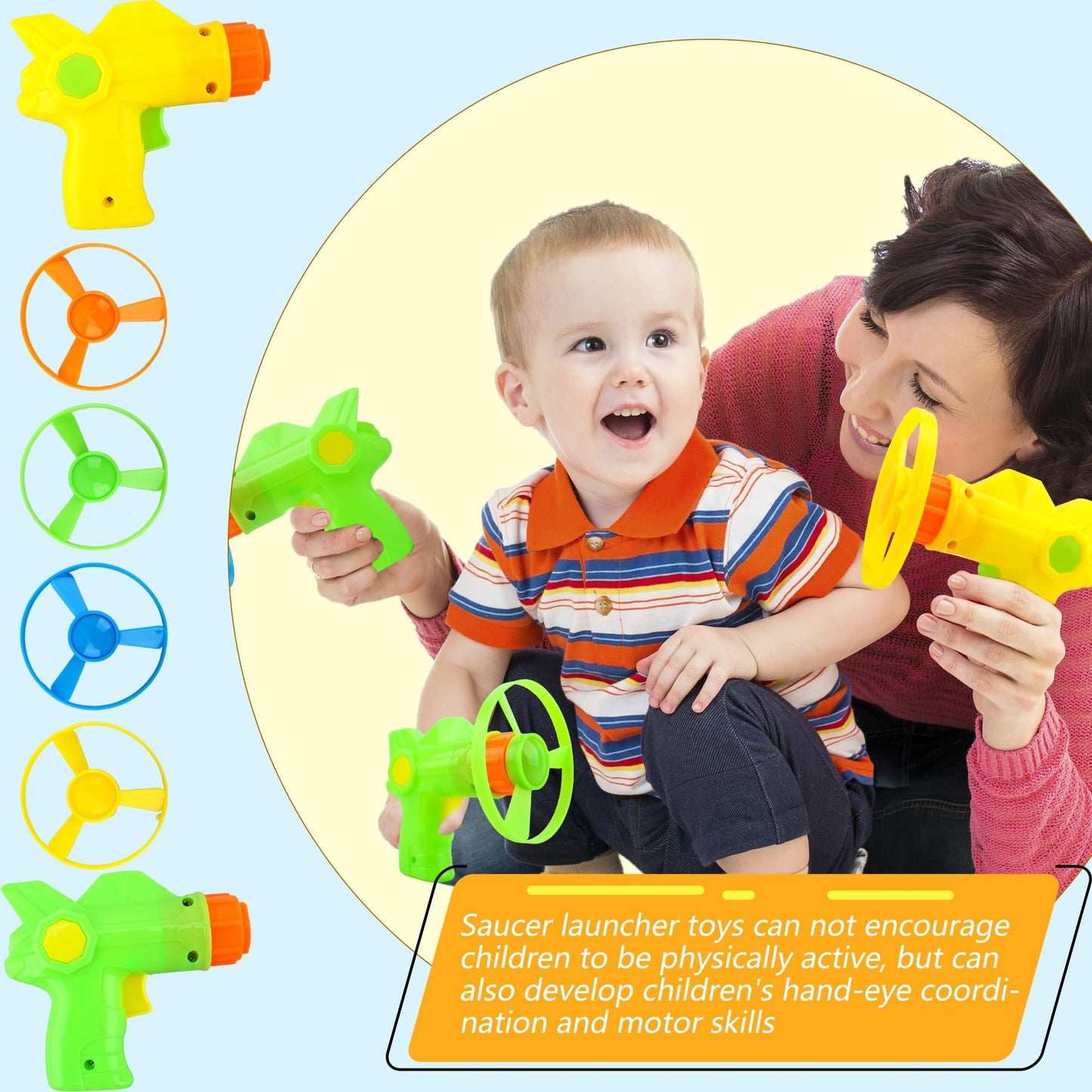 Cagemoga 70 Pack Flying Launcher Toy Novel Flying Launcher Toy with 14 Pcs Launchers and 56 Pcs Flying Toy for Kids Outdoor and Indoor Games Birthday Party Favors