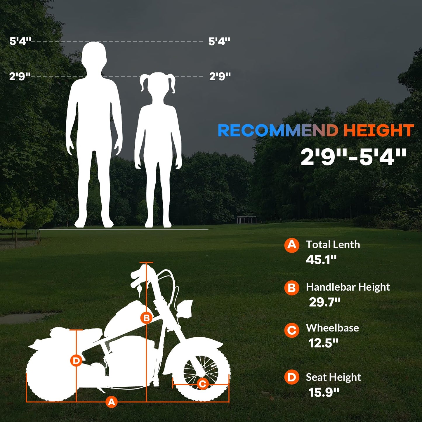 Garveelife Electric Dirt Bike, 15 Mph & 150lb Max, 24V Ride On Toy for Big Kids w/Led Lights & Power Display, 300W Chain-Driven Motor, Two Speed, Handbrake, Leather Seat, 12" Air-Filled Tires, Black