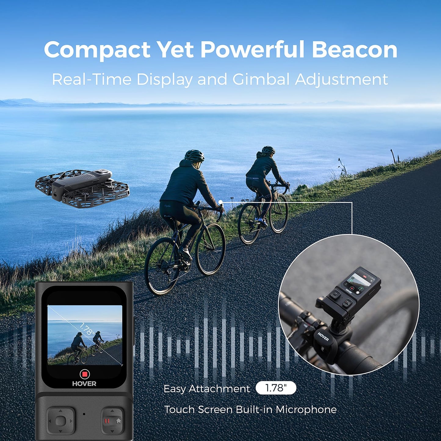 HOVERAir X1 PRO 4K Drone with Camera, Foldable Action Flying Camera with 42 KM/H Follow Speed, 15+ Fully Automatic Flight Modes, Fly Anywhere with OmniTerrain, SmoothCapture 2.0(Cycling Combo)