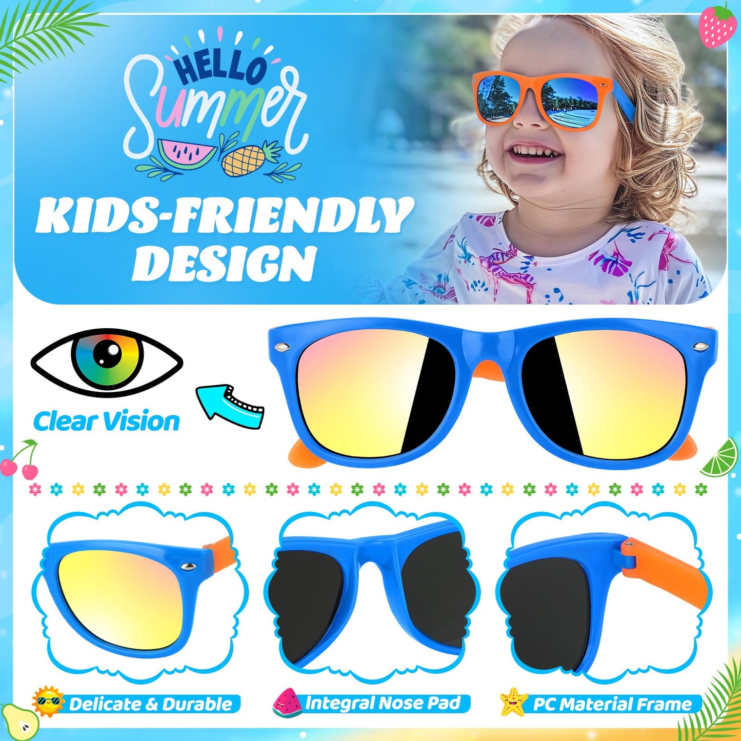 GIFTINBOX Kids Sunglasses Party Favors for Boys & Girls,Neon Toddler Sunglasses bulk with UV400 Protection, Pool Beach Party Favors, Goodie Bags Stuffers for Birthday Party -24pack
