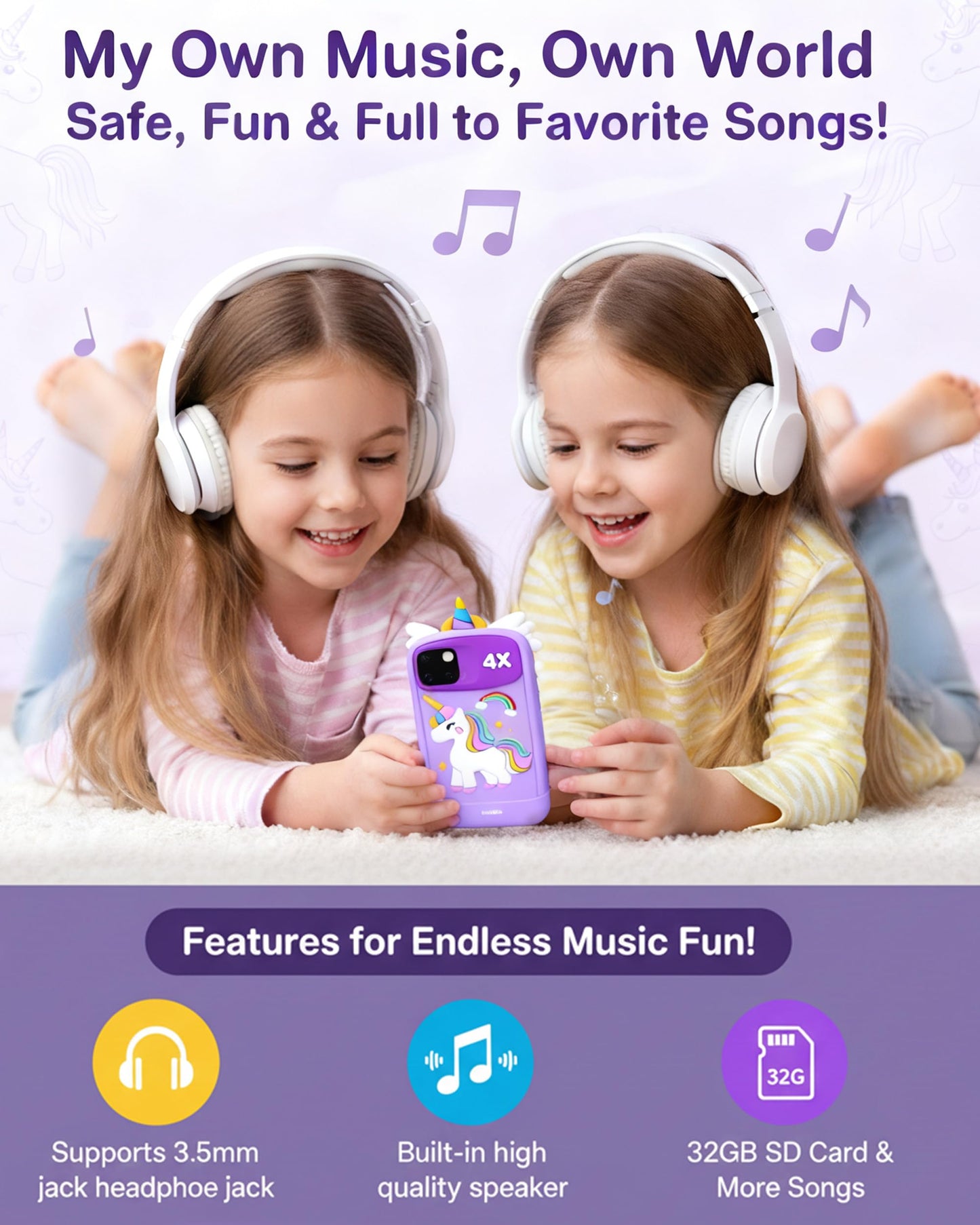 Kids Smart Phone with 32GB Card, 4.0" HD Touchscreen Toy Phone for Girls & Boys Age 3-12, Toddler Learning Play Cell Phone with Dual Camera, 28 Games, MP3 Player, 3D Hologram, Christmas Birthday Gift